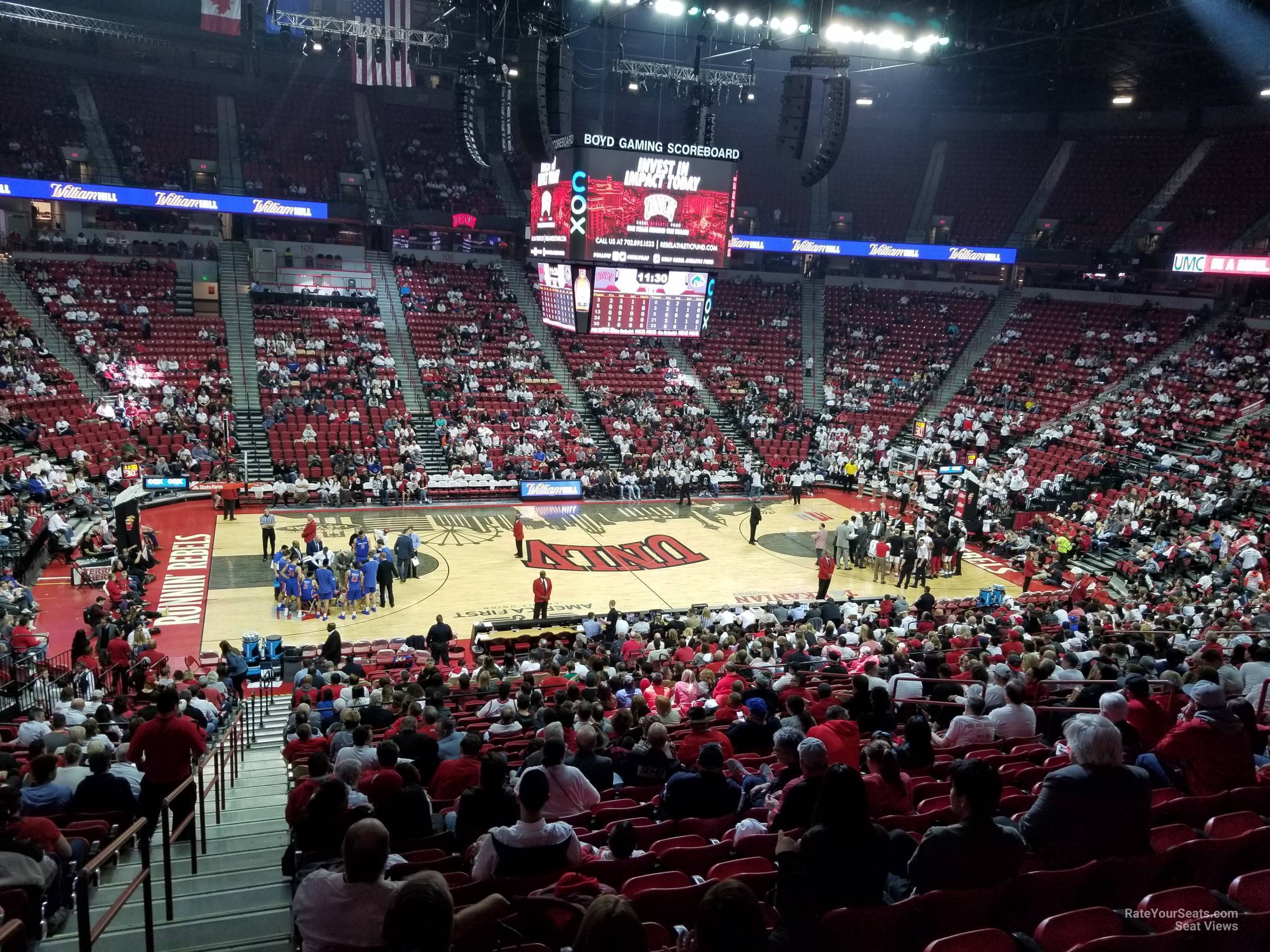 section 118, row v seat view  - thomas and mack center