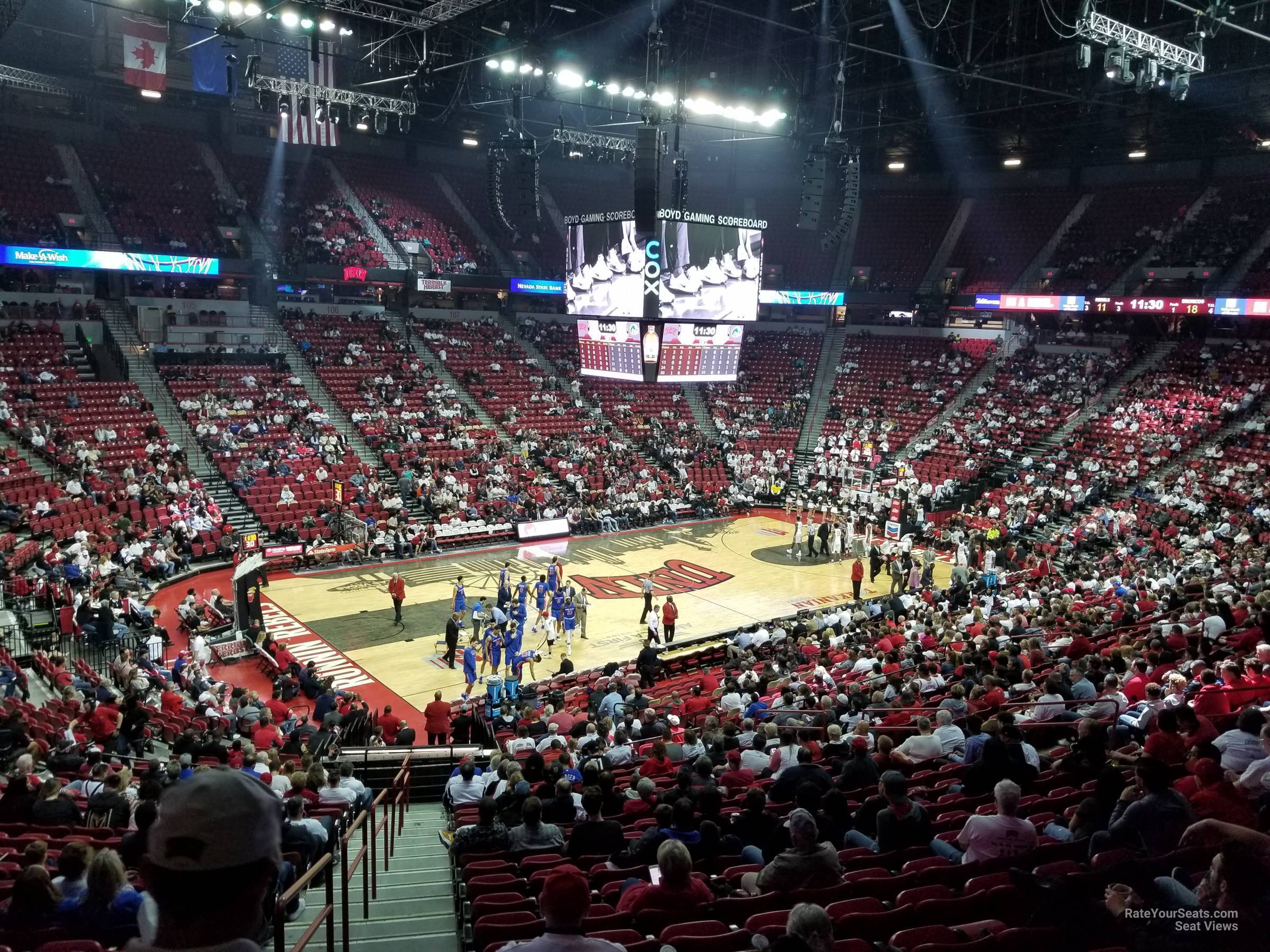 section 119, row v seat view  - thomas and mack center