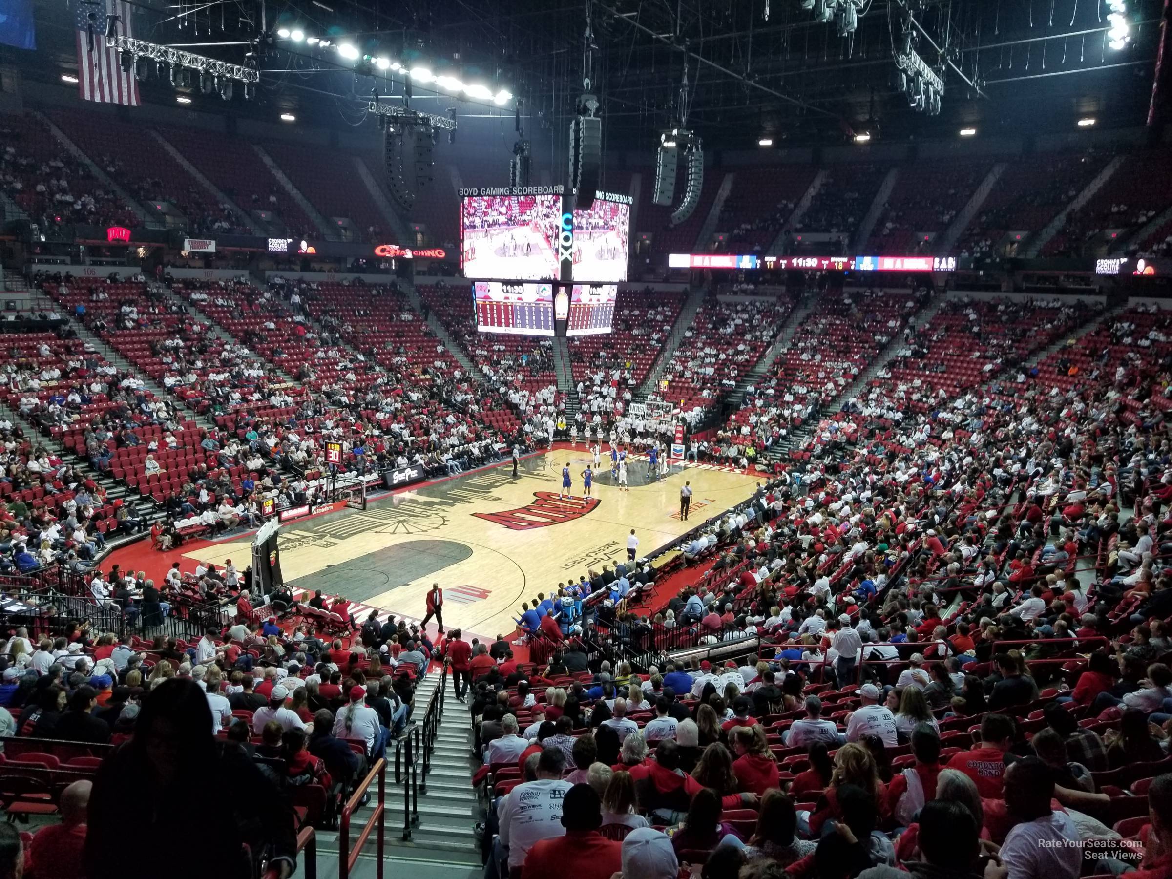 section 120, row v seat view  - thomas and mack center