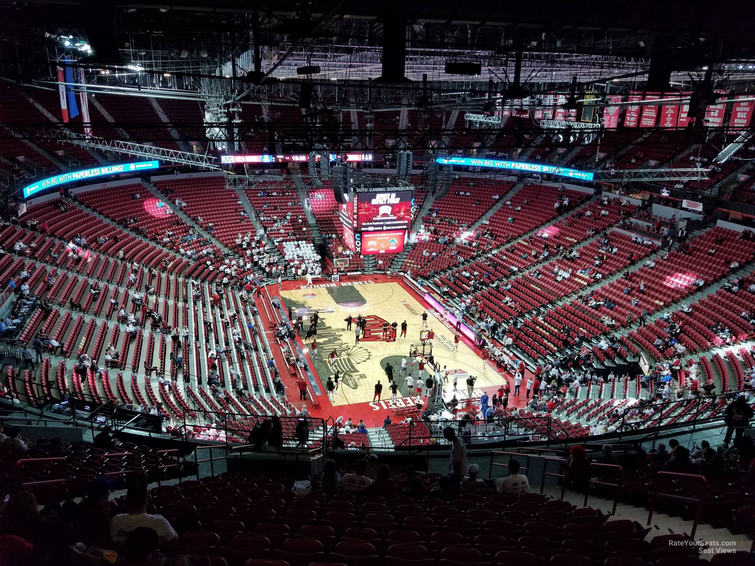 section 202, row t seat view  - thomas and mack center