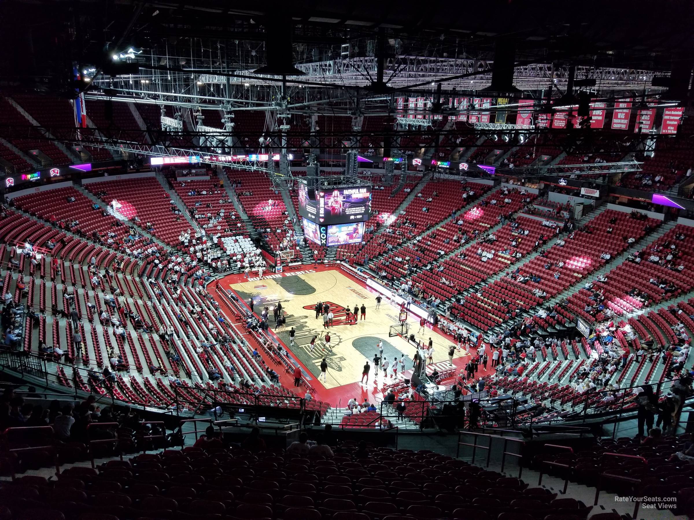 section 203, row t seat view  - thomas and mack center