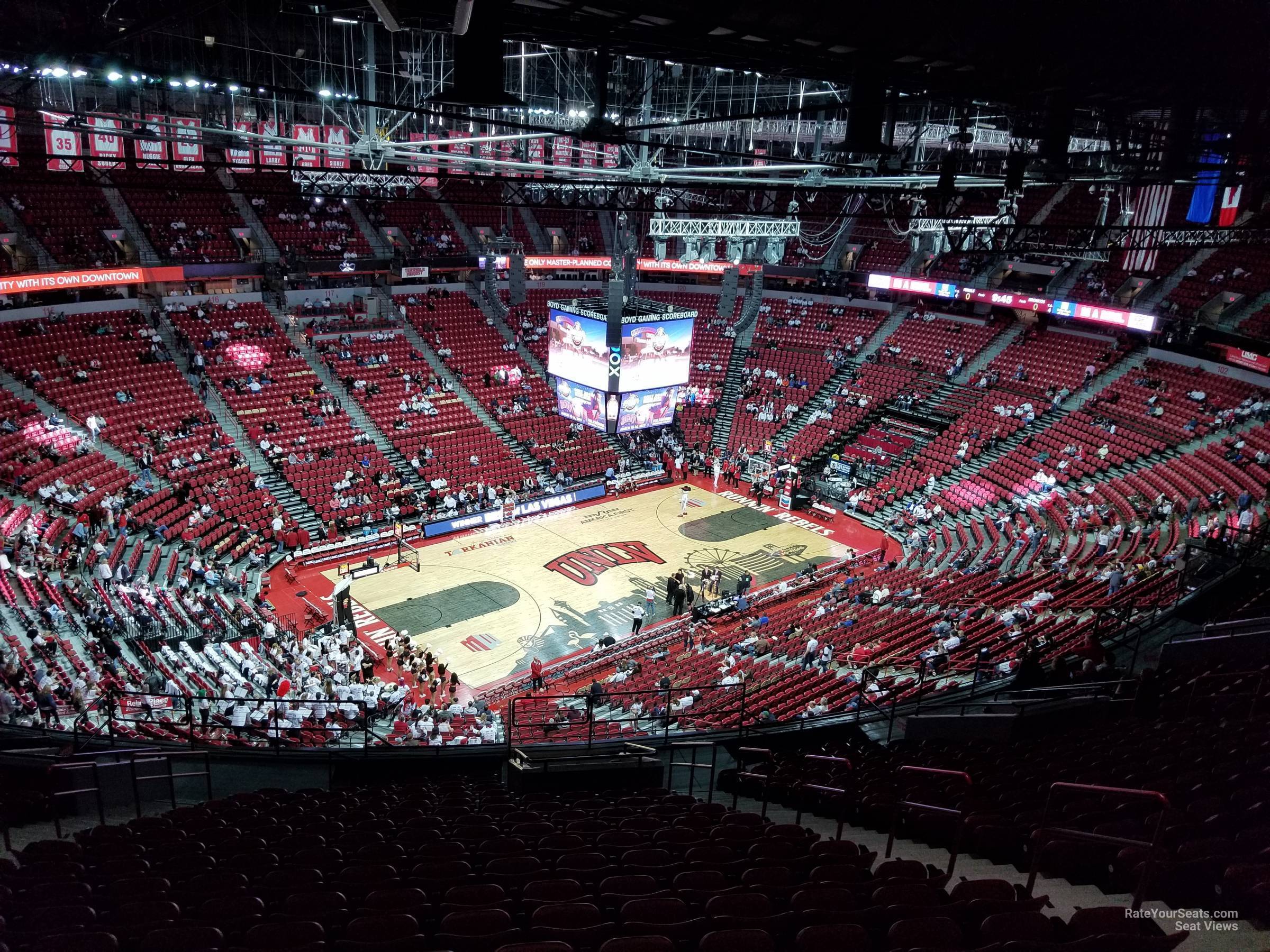 section 213, row t seat view  - thomas and mack center