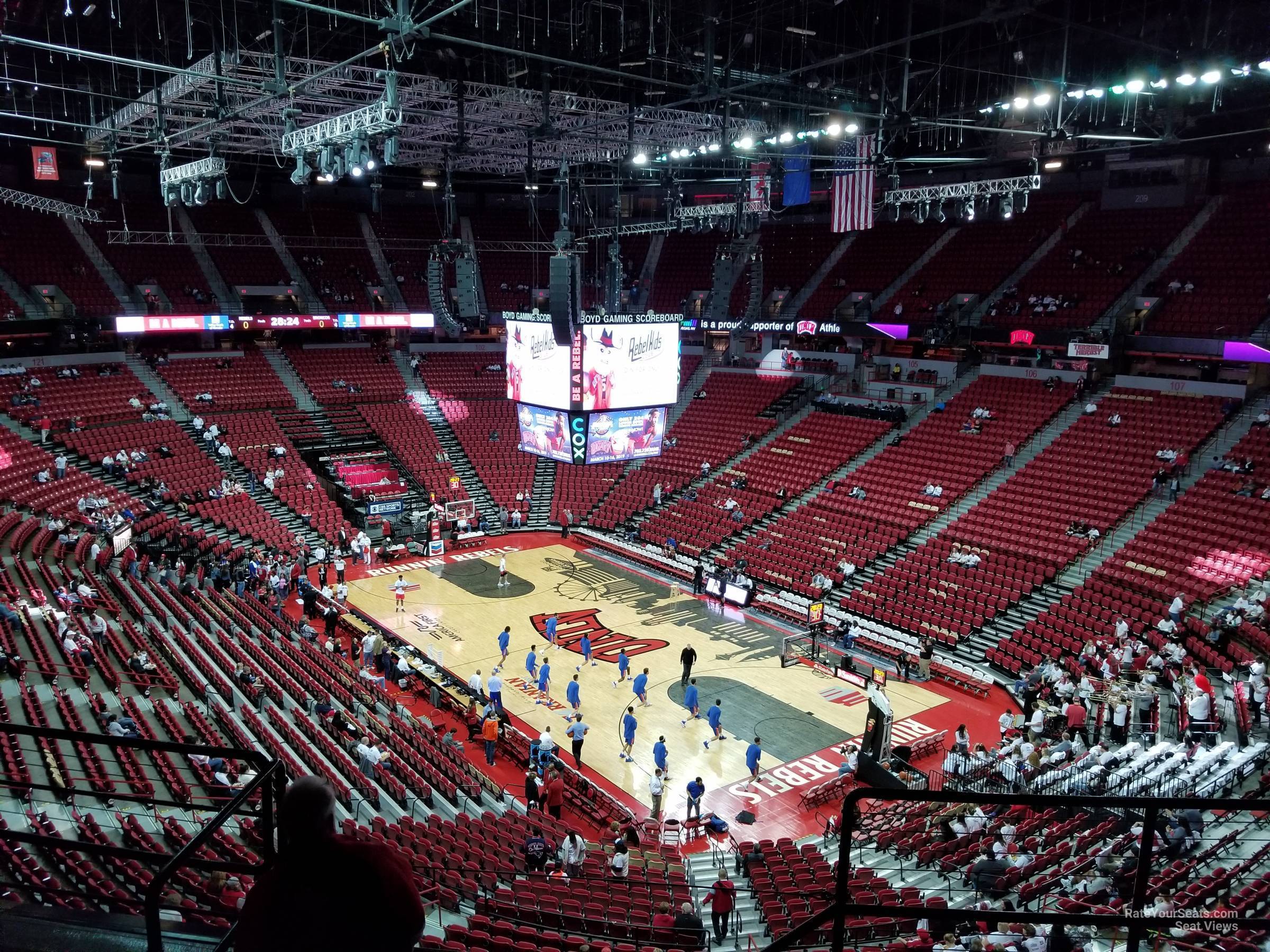 section 222, row e seat view  - thomas and mack center