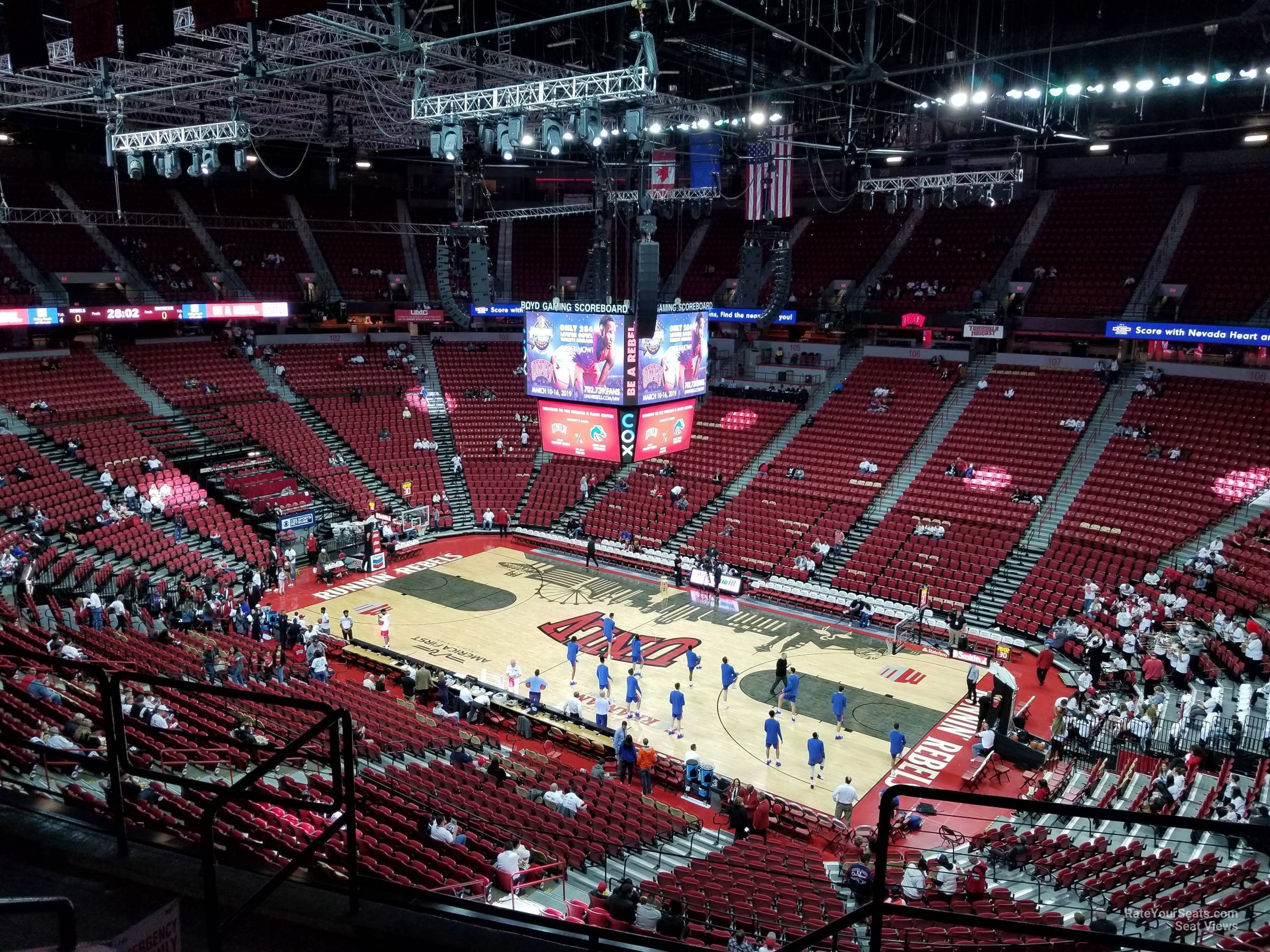 section 224, row e seat view  - thomas and mack center