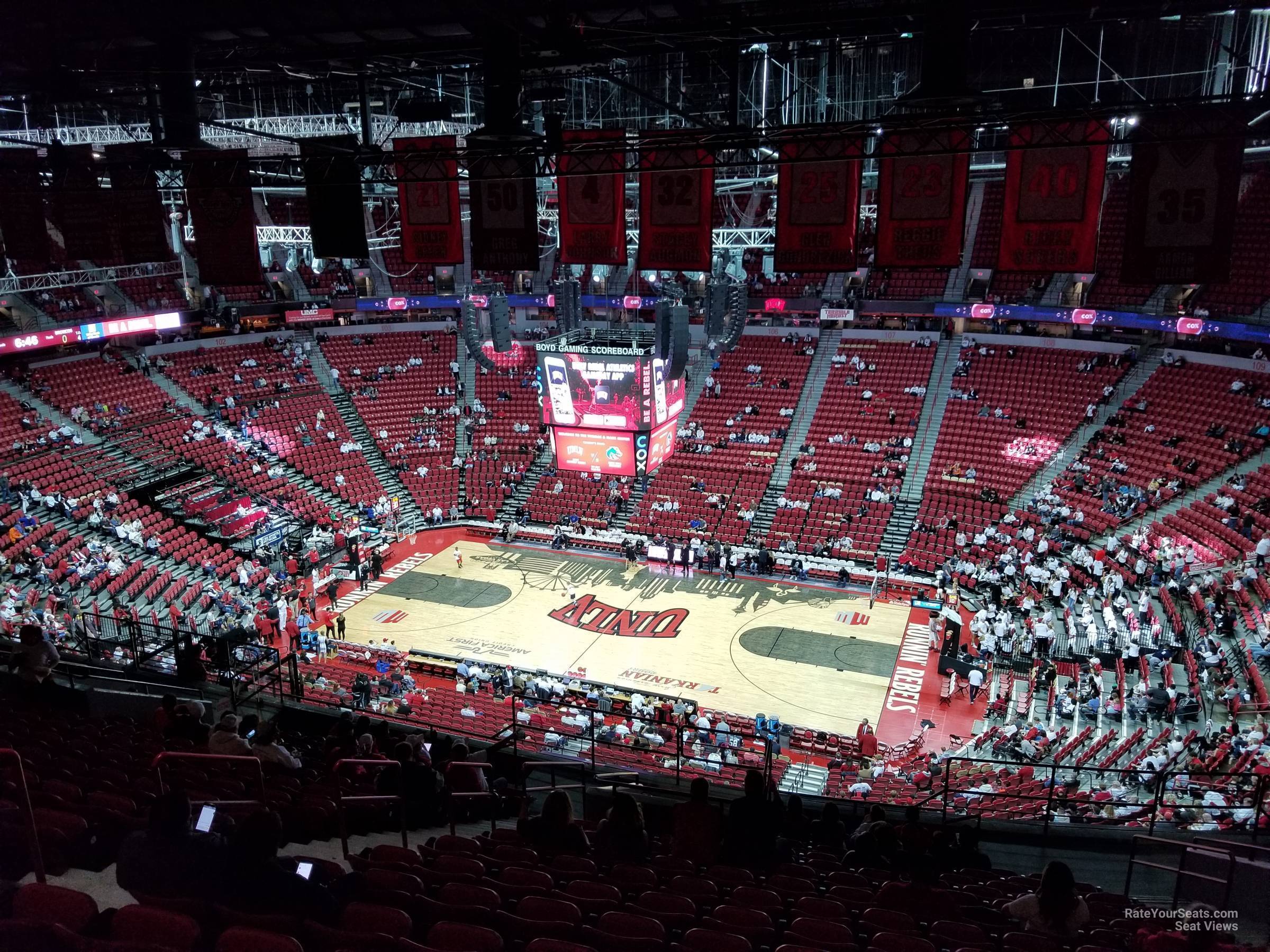 section 225, row r seat view  - thomas and mack center