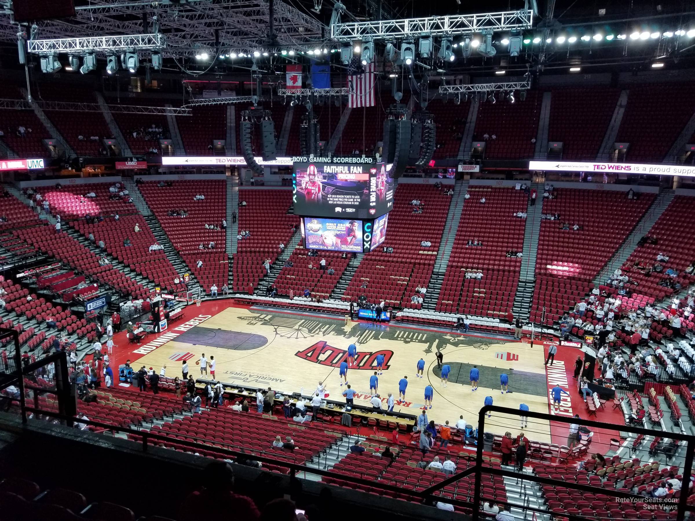 section 226, row e seat view  - thomas and mack center