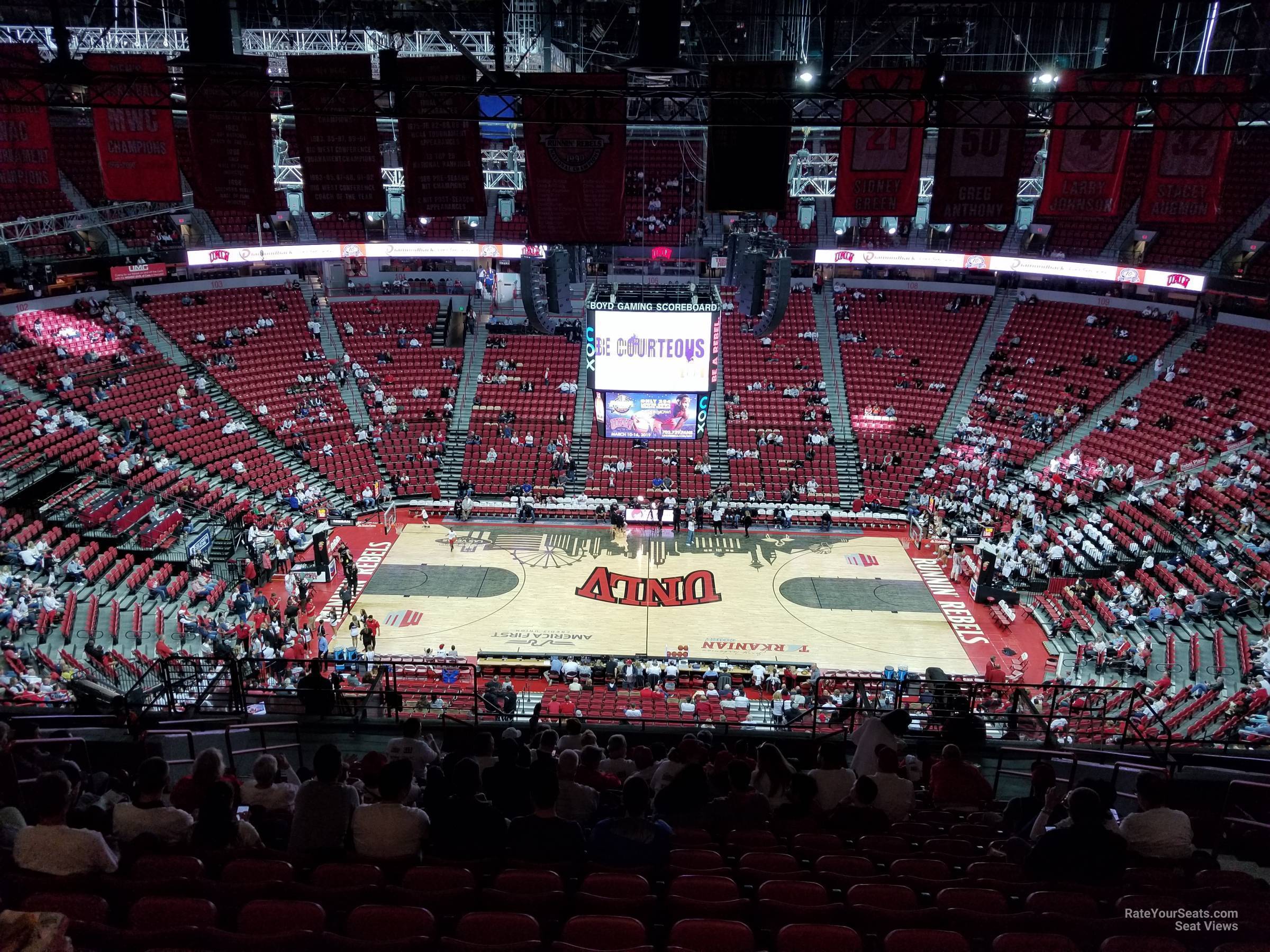 section 227, row r seat view  - thomas and mack center