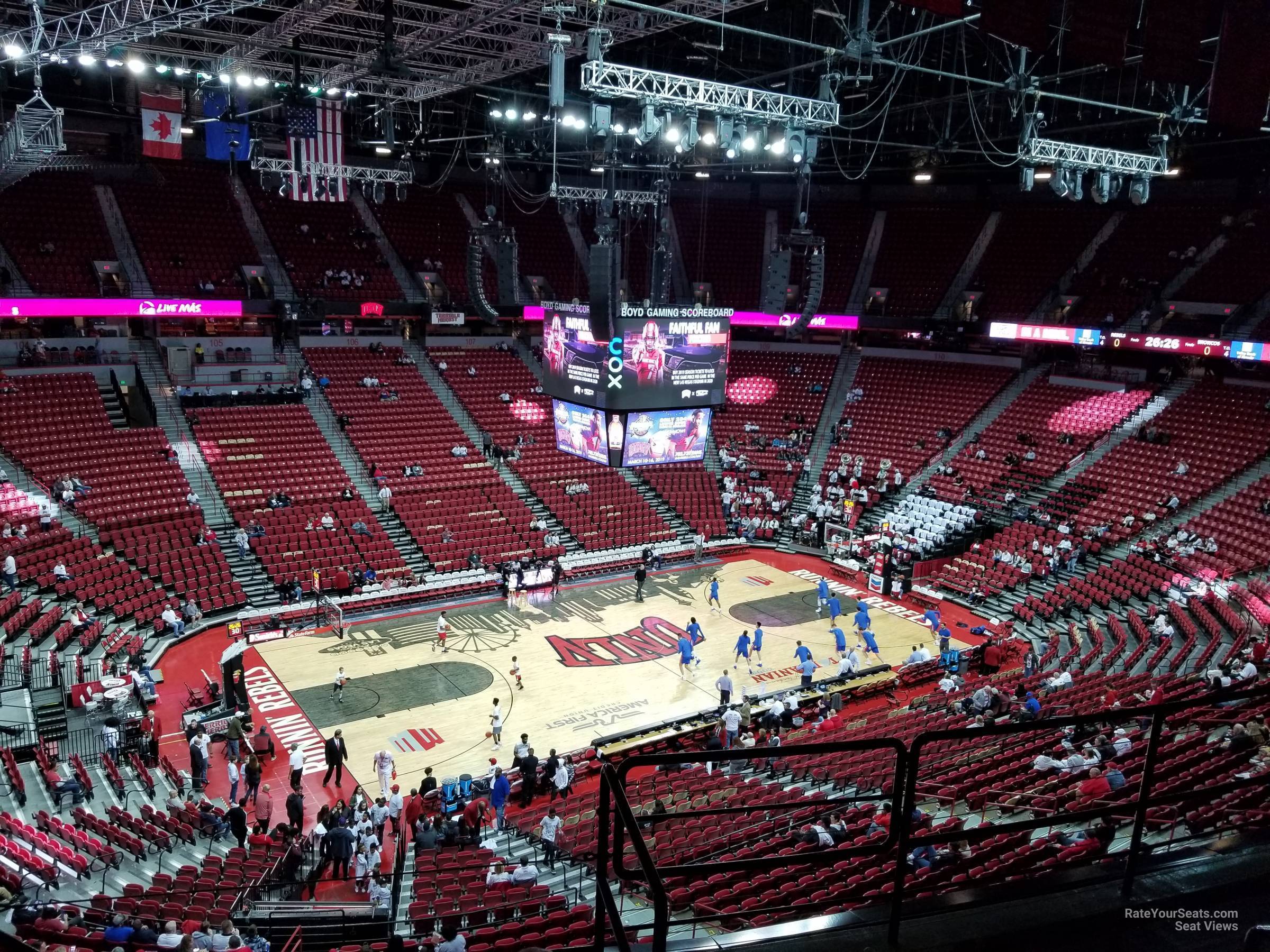 section 230, row e seat view  - thomas and mack center