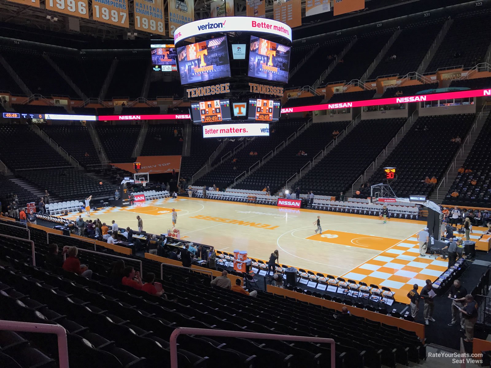 section 102, row 17 seat view  - thompson-boling arena