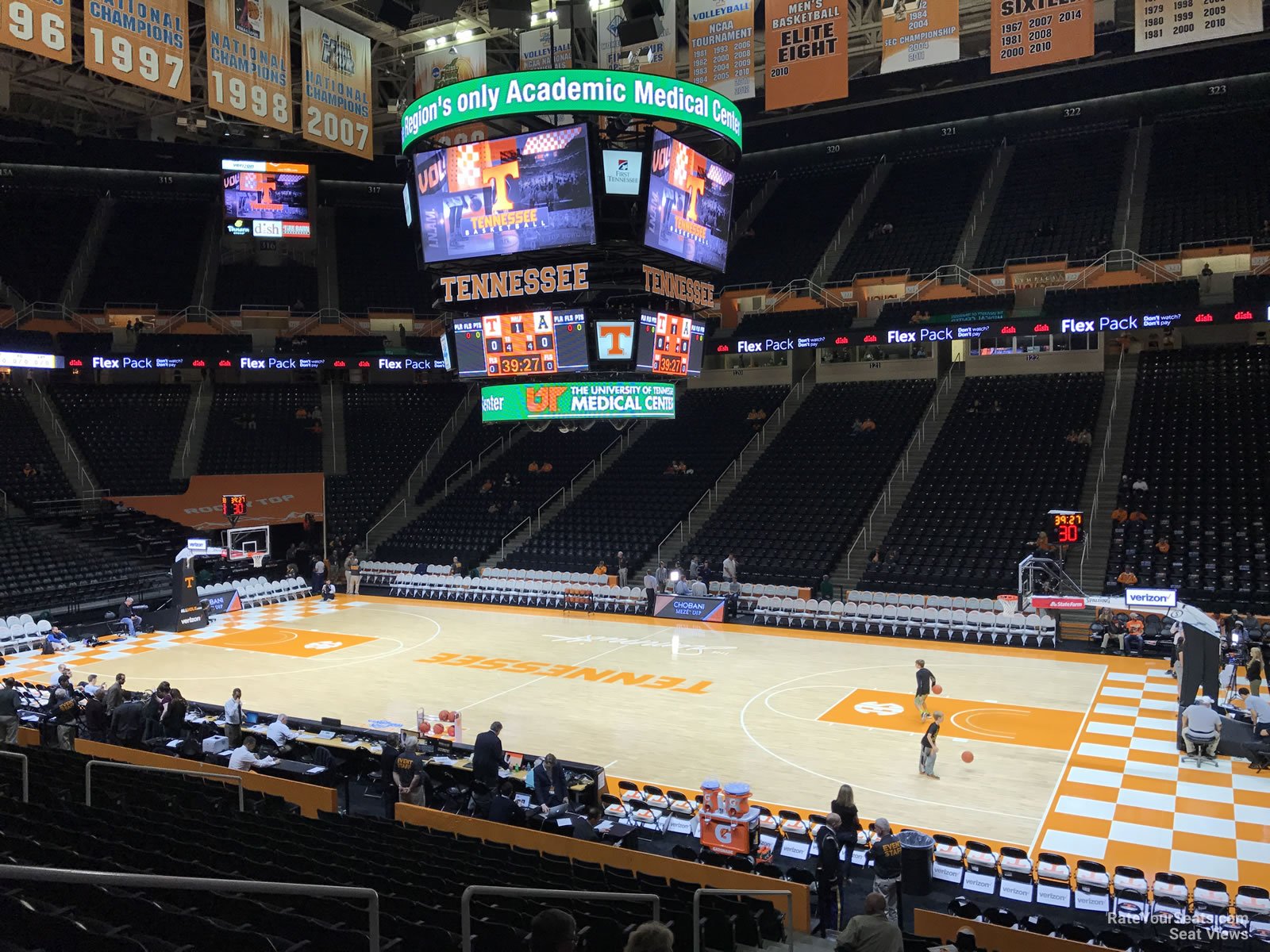 section 103, row 17 seat view  - thompson-boling arena