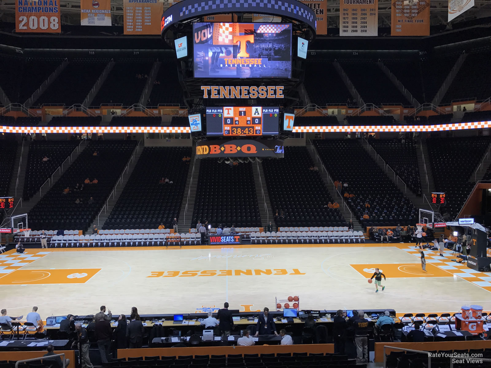 section 105, row 17 seat view  - thompson-boling arena