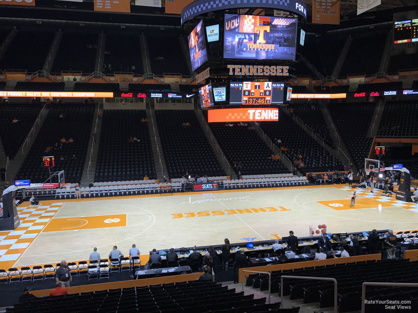 section 106, row 17 seat view  - thompson-boling arena