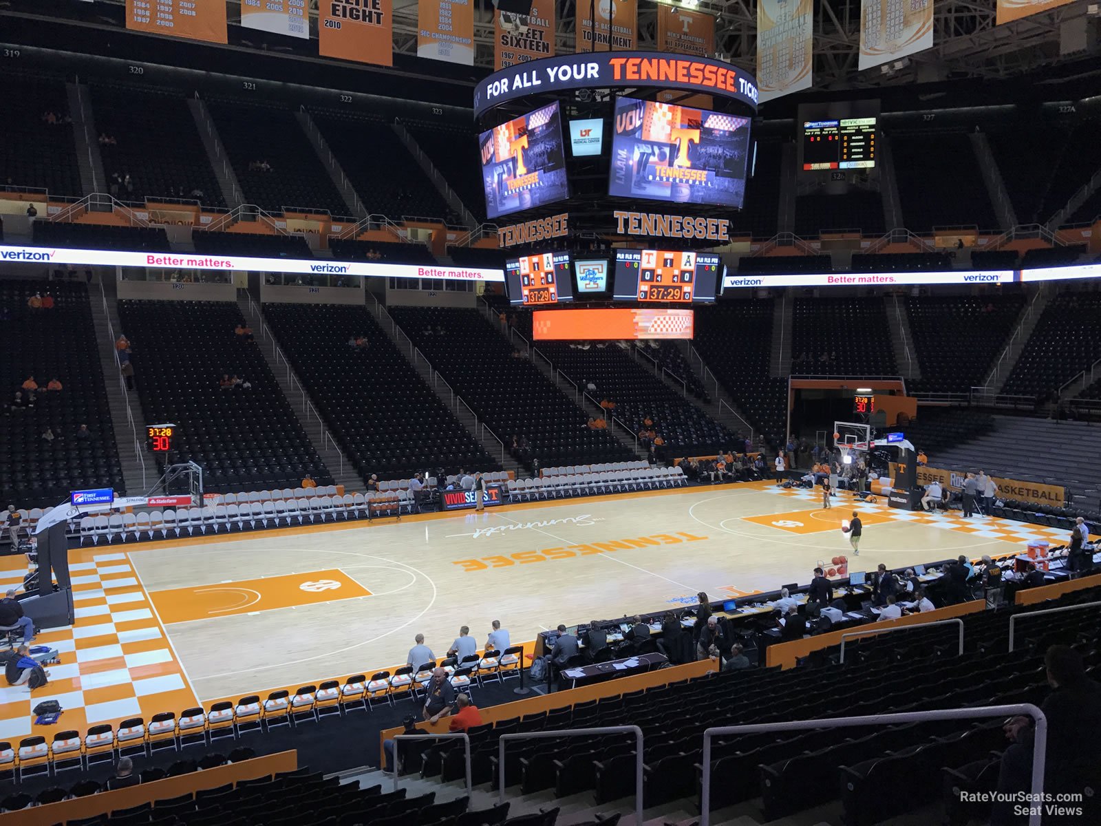 section 107, row 17 seat view  for basketball - thompson-boling arena