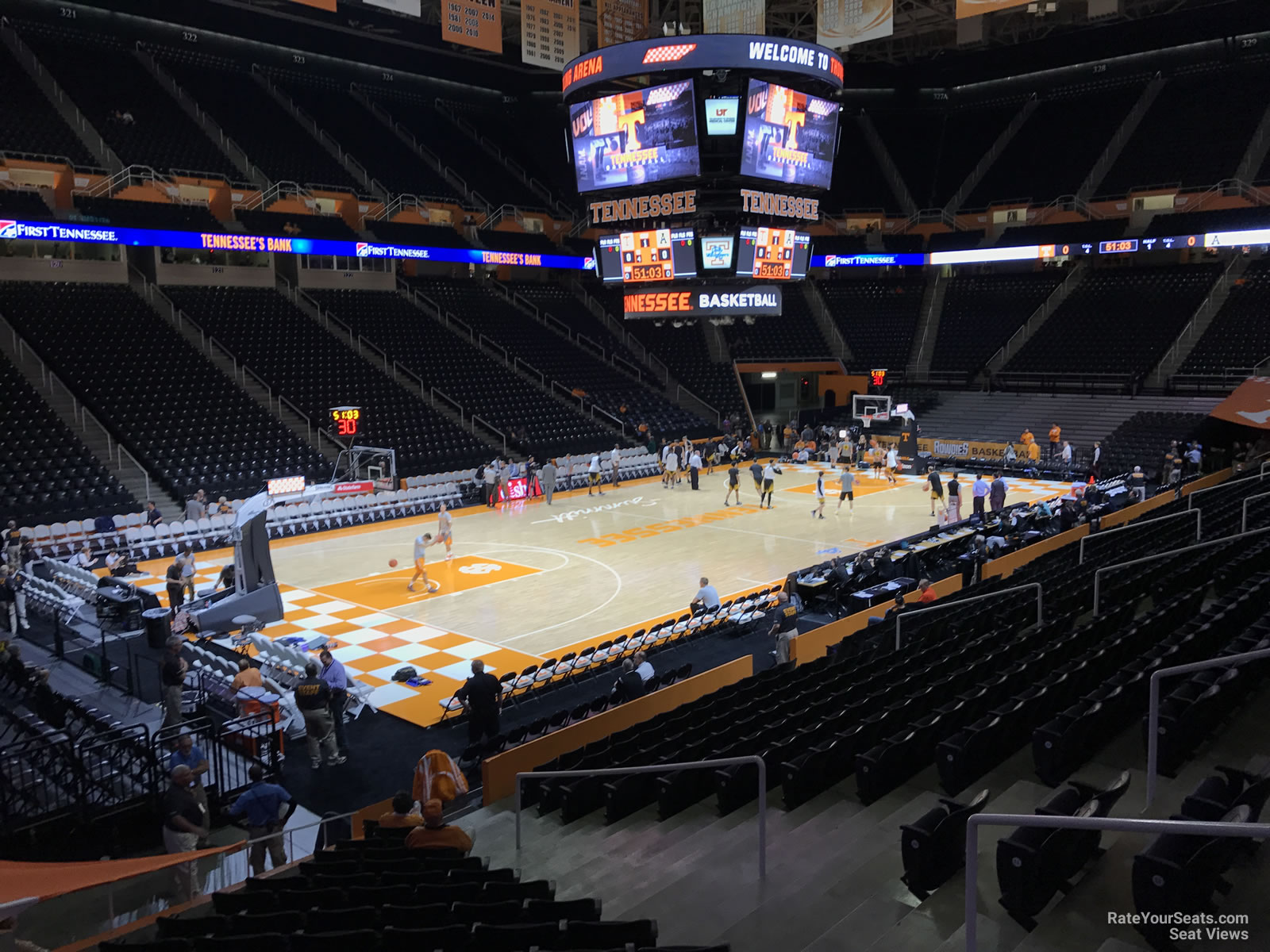 section 109, row 17 seat view  for basketball - thompson-boling arena