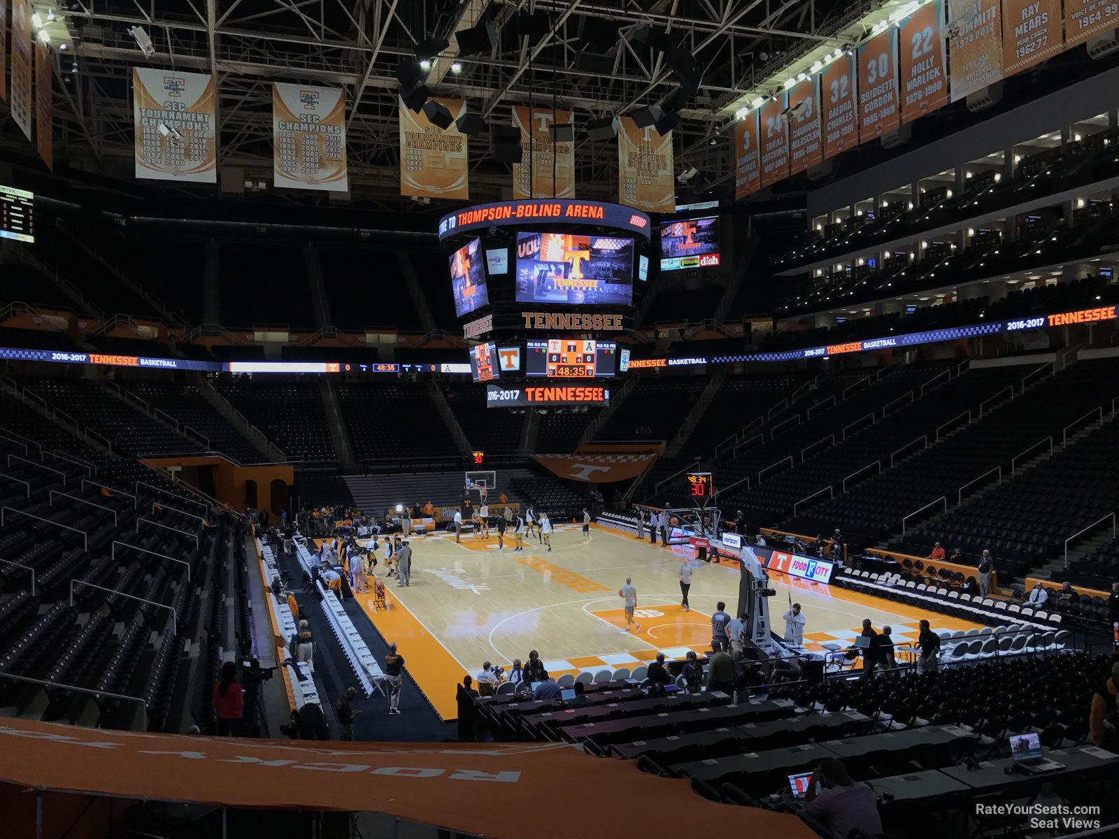 section 115, row 17 seat view  for basketball - thompson-boling arena