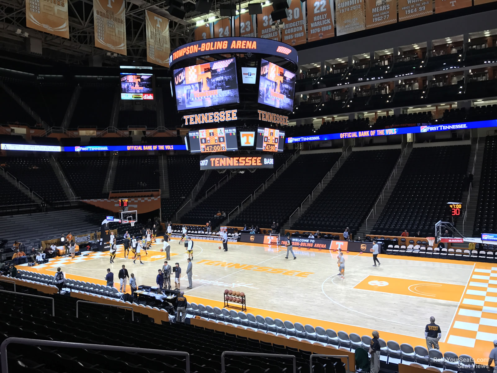 section 119, row 17 seat view  for basketball - thompson-boling arena