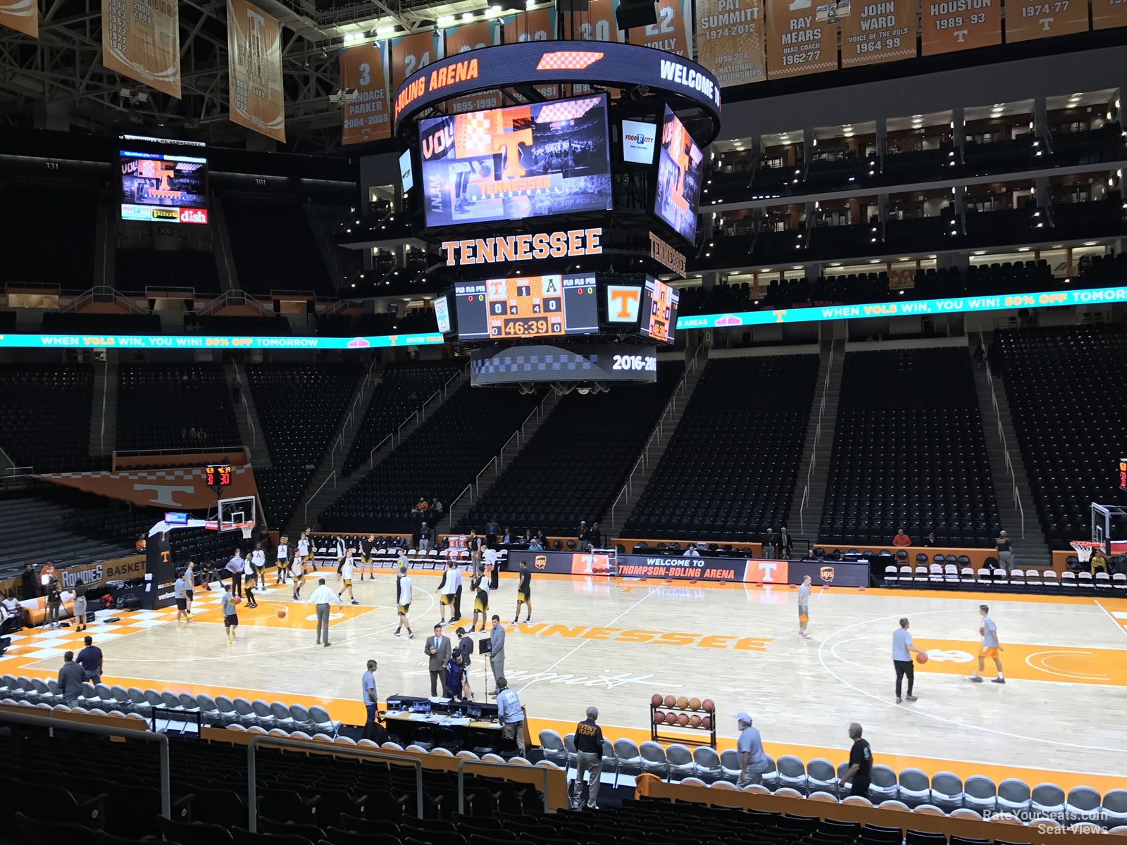 section 120, row 17 seat view  for basketball - thompson-boling arena