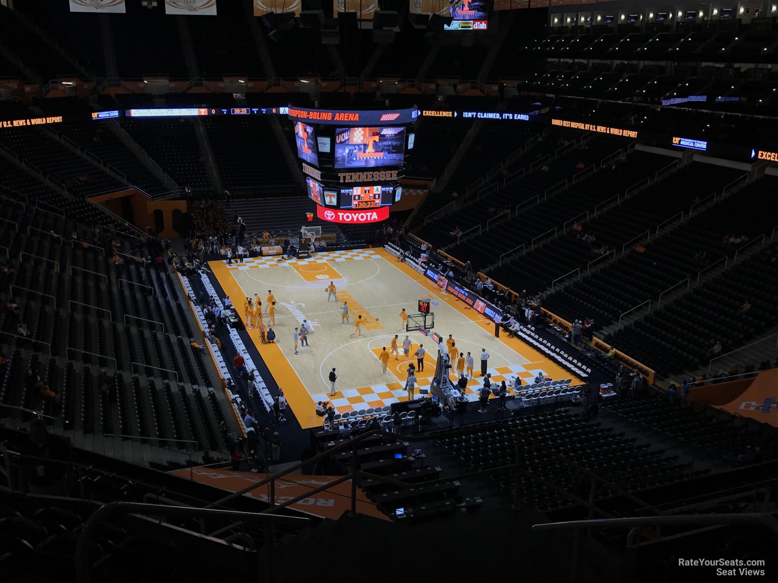 section 315a, row 7 seat view  for basketball - thompson-boling arena