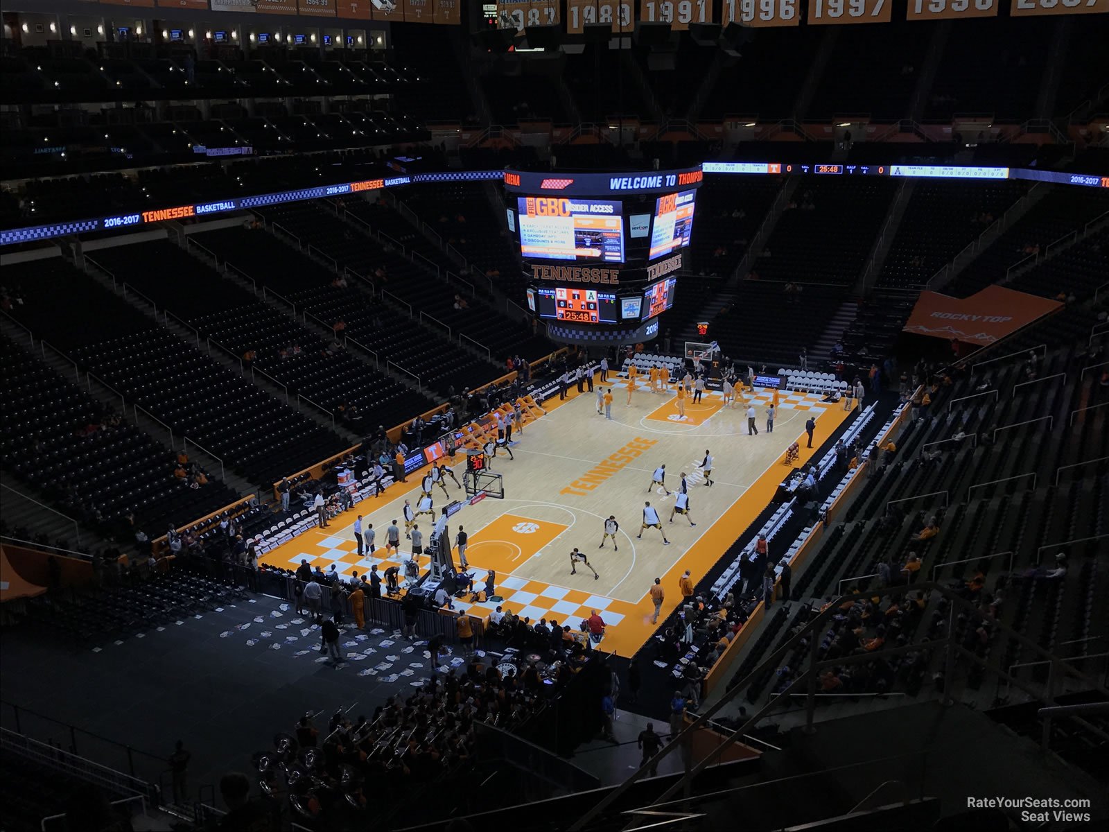 section 327, row 7 seat view  for basketball - thompson-boling arena