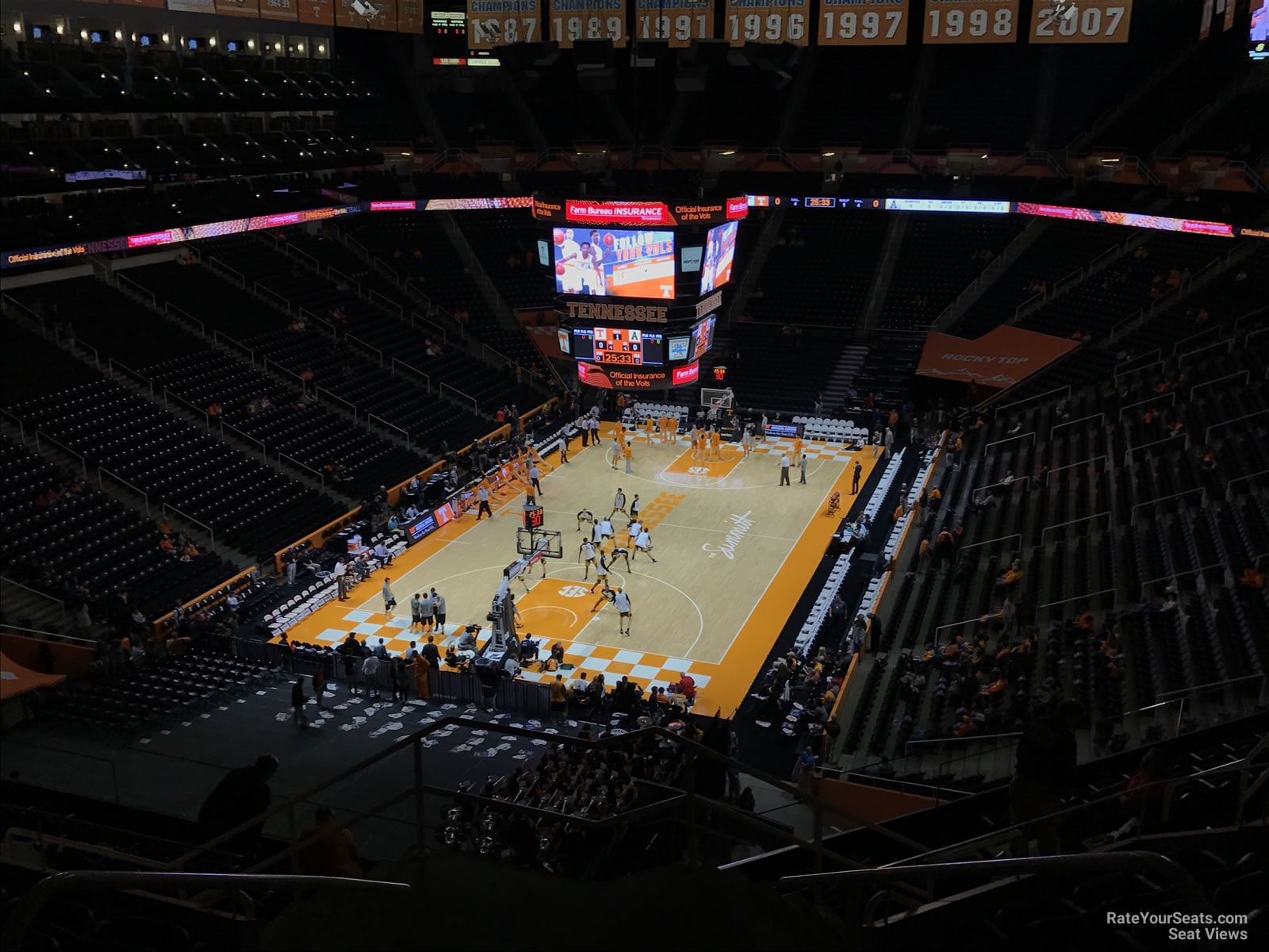 section 327a, row 7 seat view  for basketball - thompson-boling arena at food city center