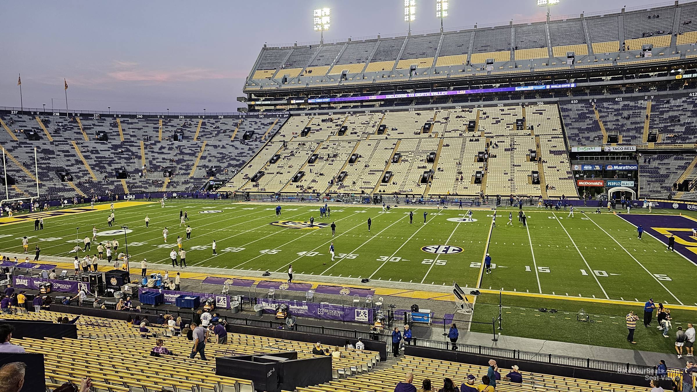 section 101, row 33 seat view  for football - tiger stadium