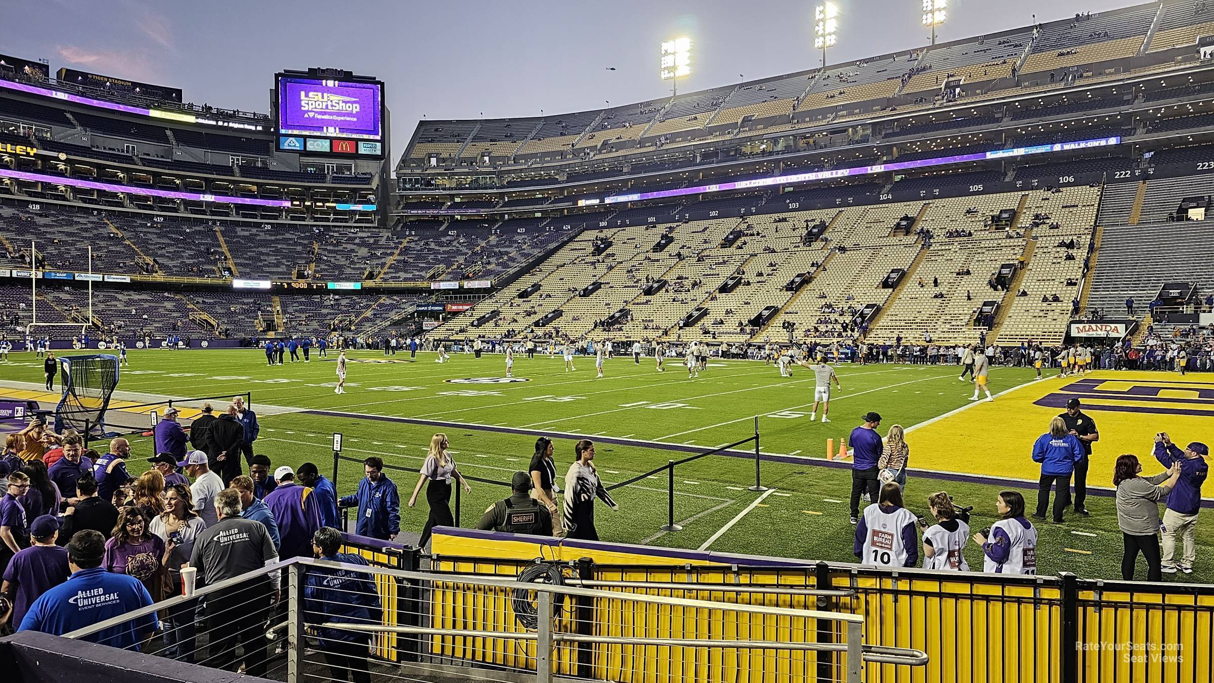 section 210, row 5 seat view for football - tiger stadium
