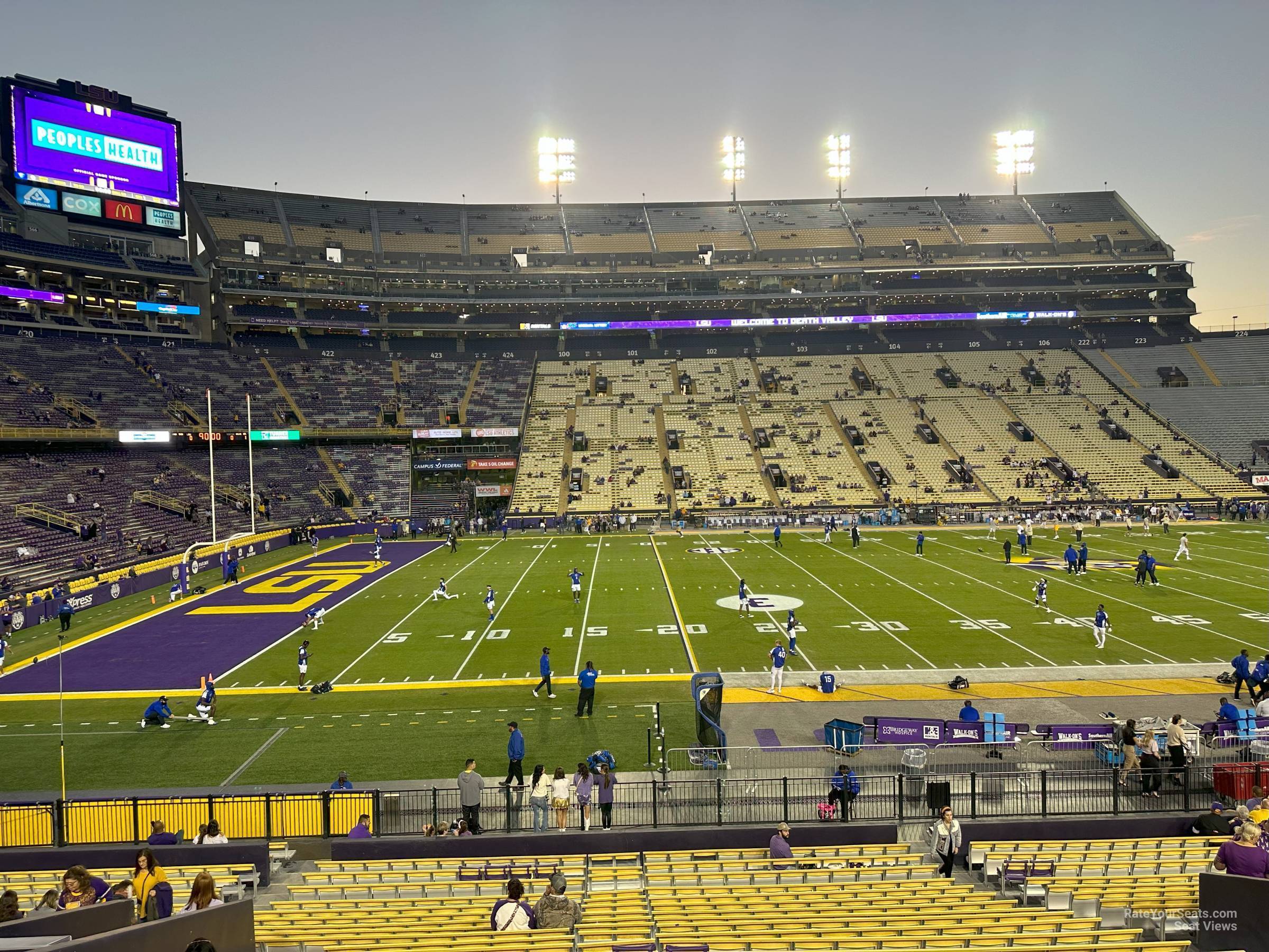 section 305, row 25 seat view for football - tiger stadium