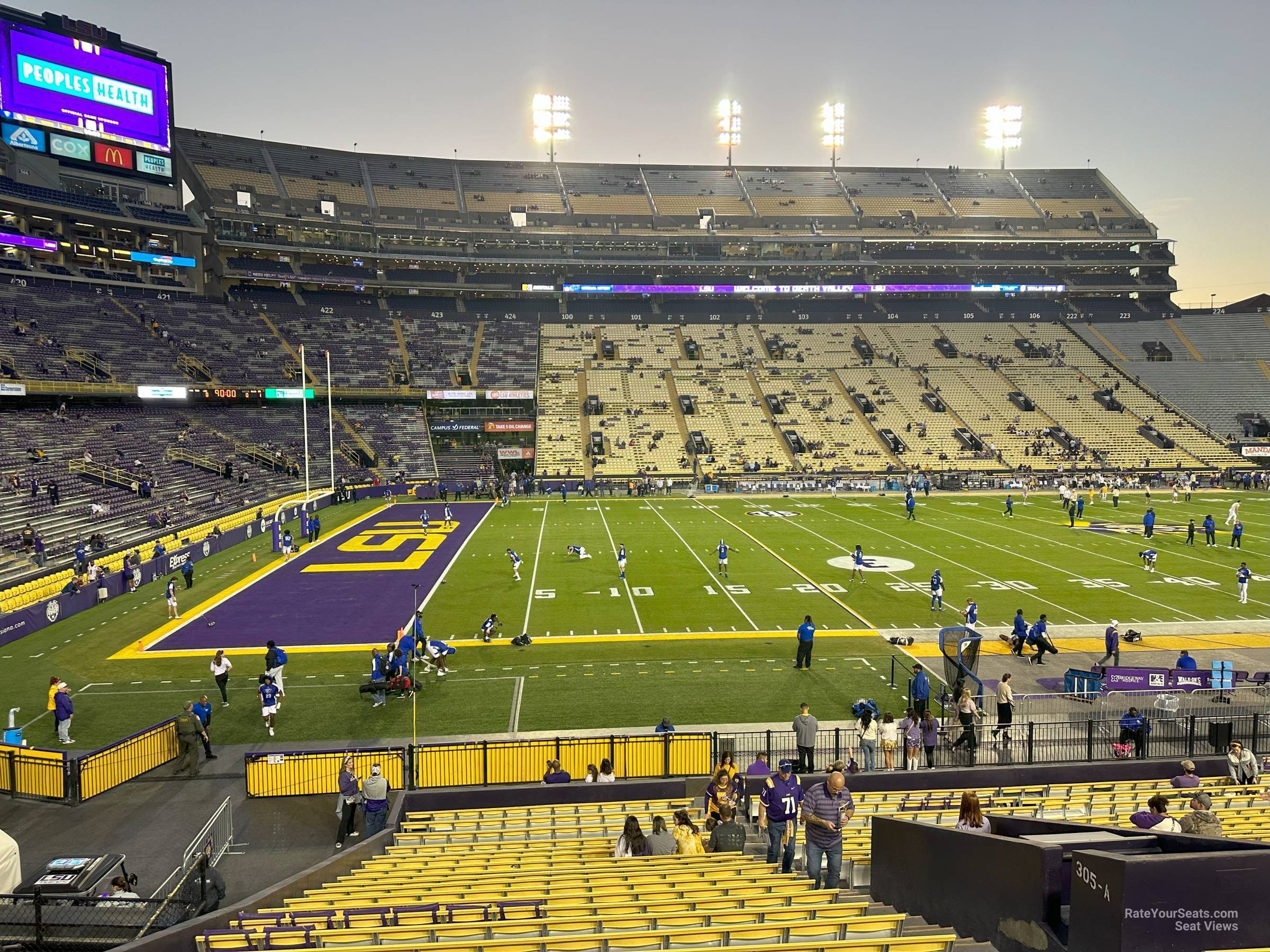 section 306, row 25 seat view for football - tiger stadium