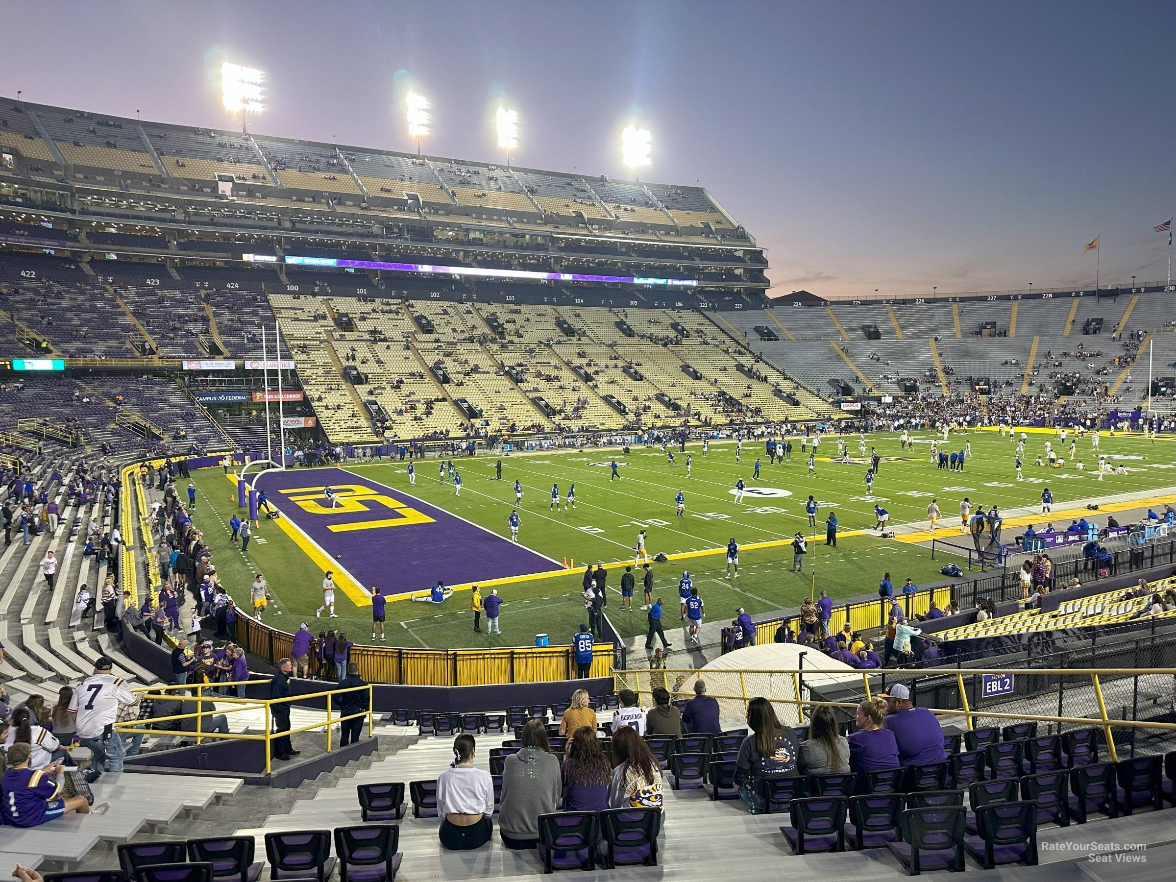 section 401, row 32 seat view for football - tiger stadium