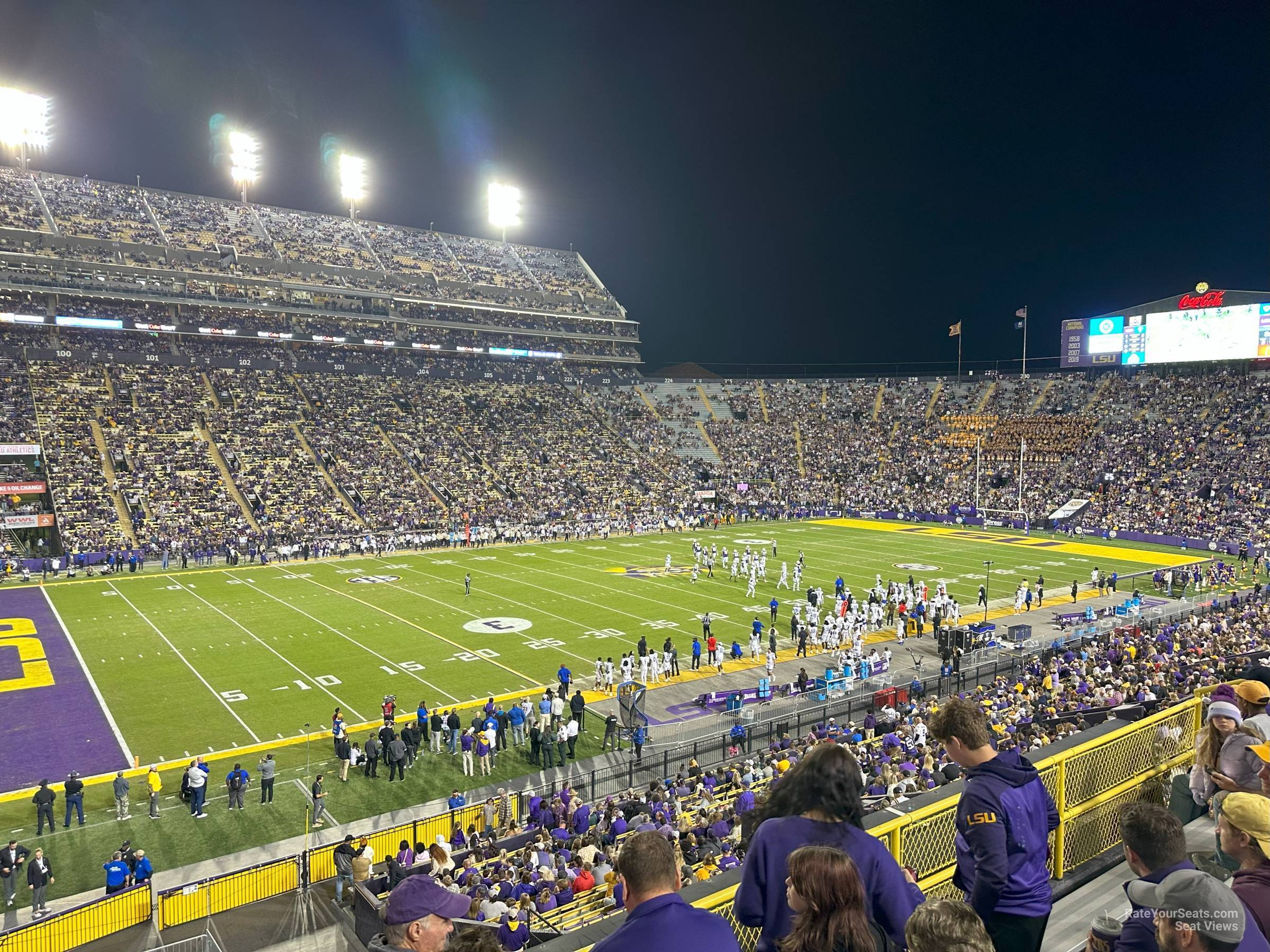 section 410, row 5 seat view  - tiger stadium