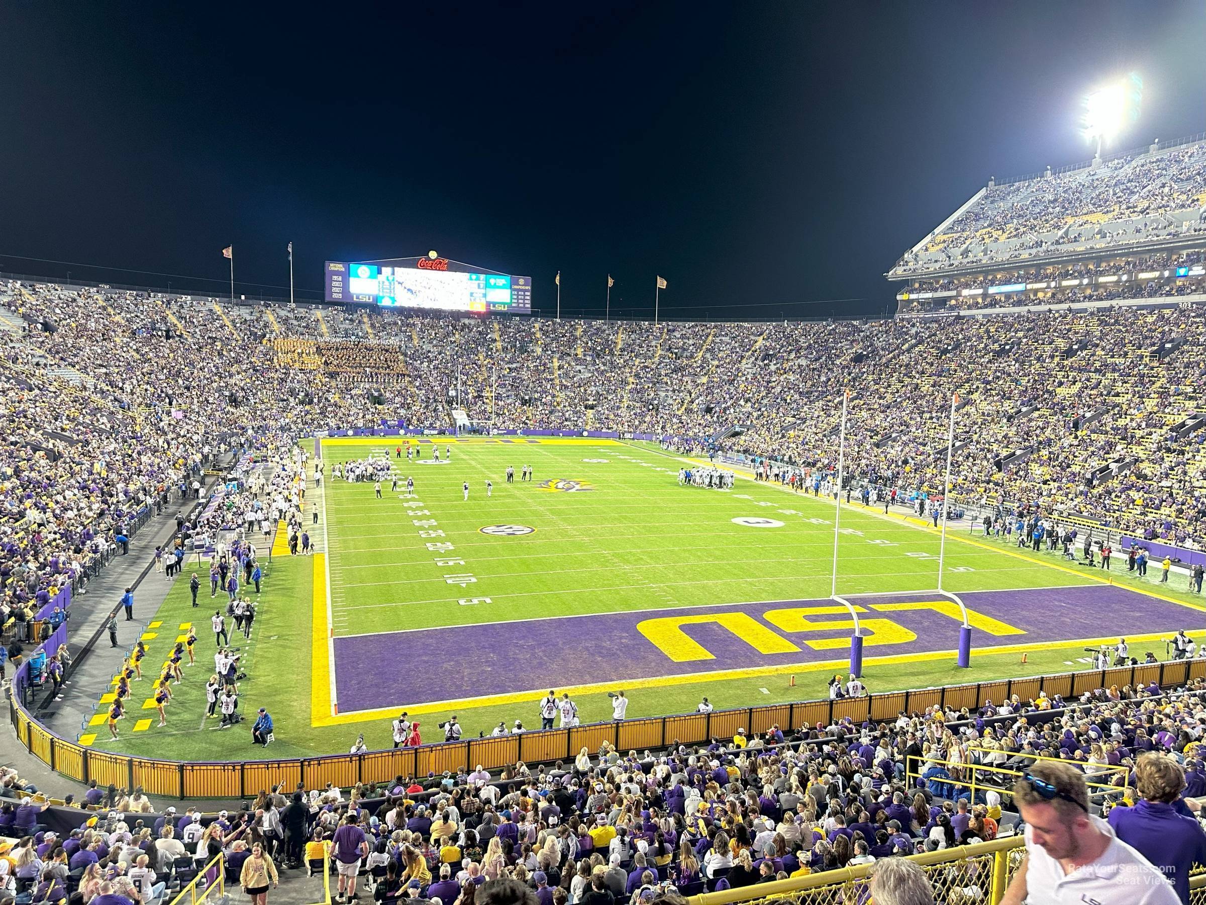 section 418, row 5 seat view for football - tiger stadium