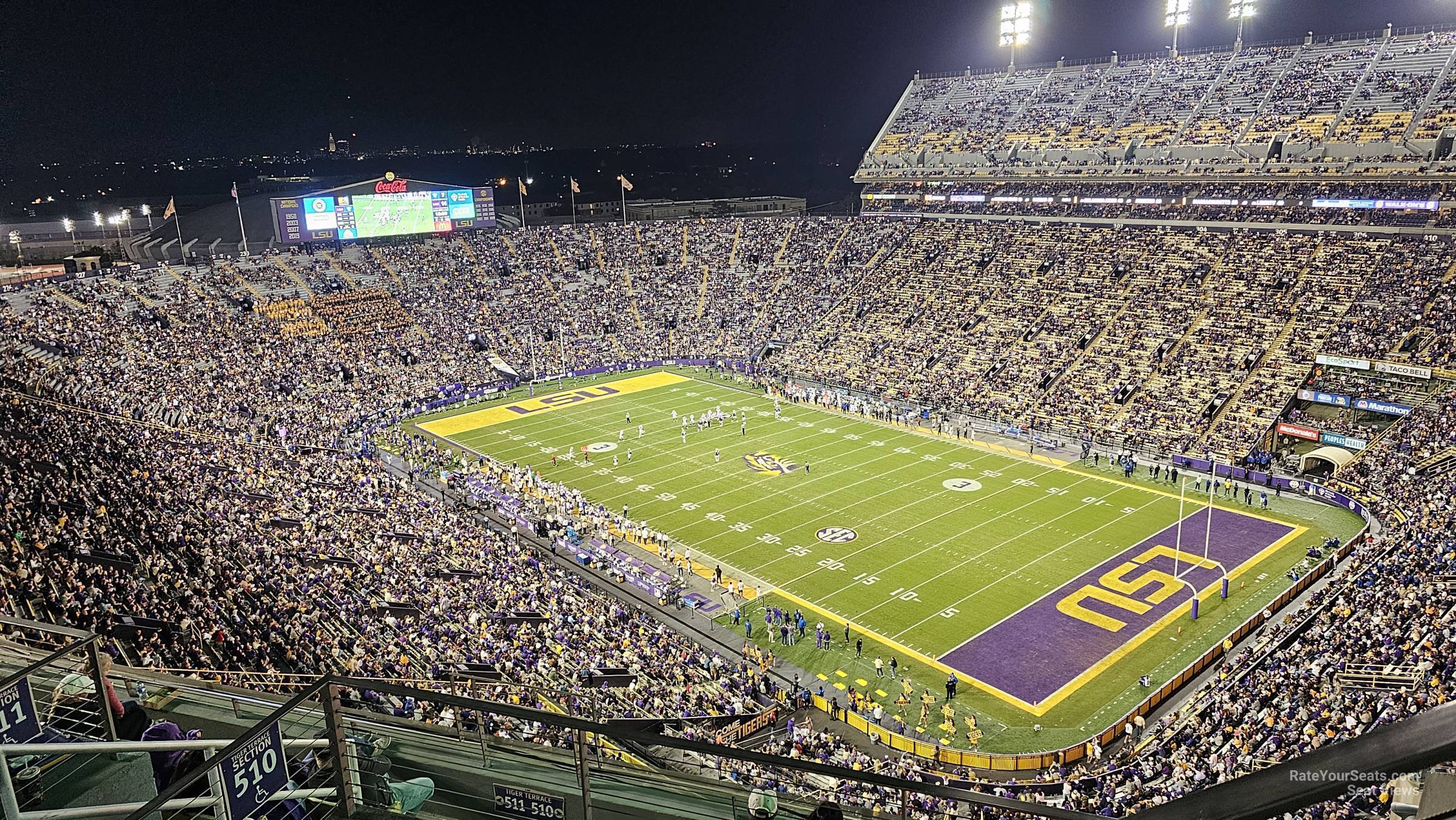 section 610, row 1 seat view  - tiger stadium