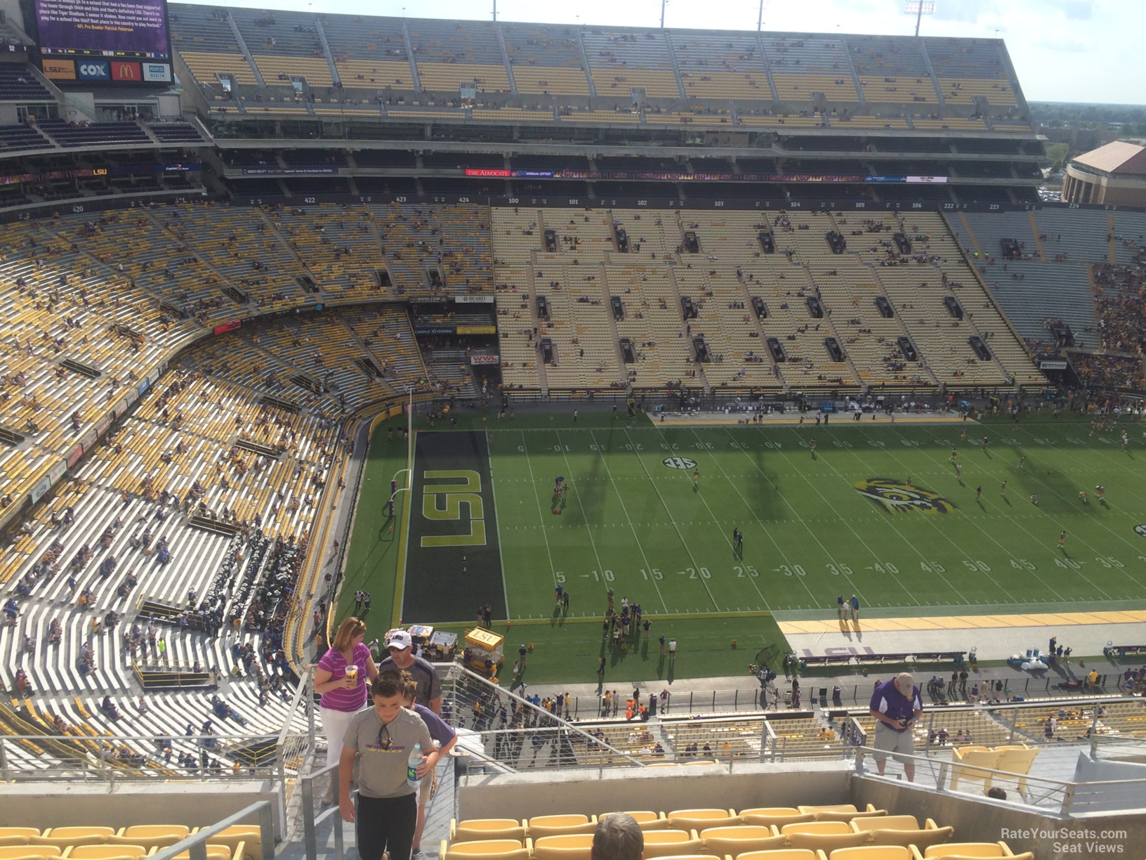 section 639, row l seat view  for football - tiger stadium
