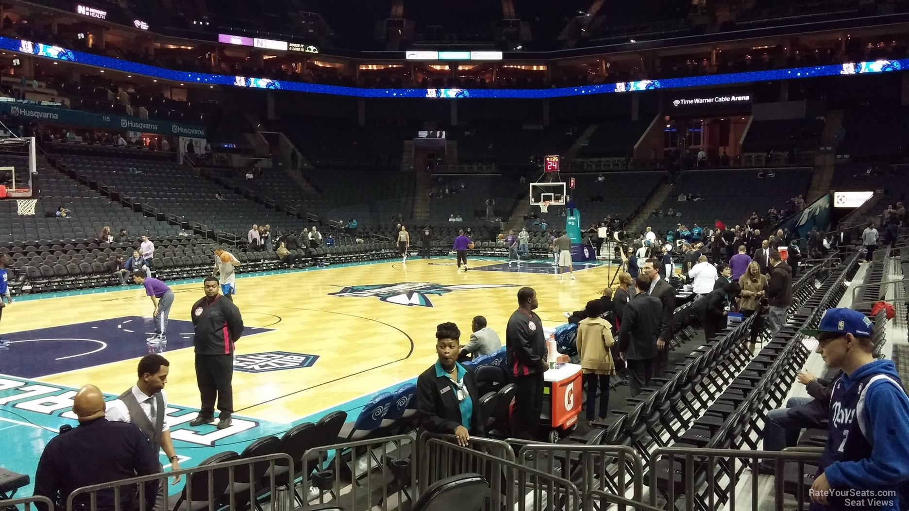 section 108, row l seat view  for basketball - spectrum center