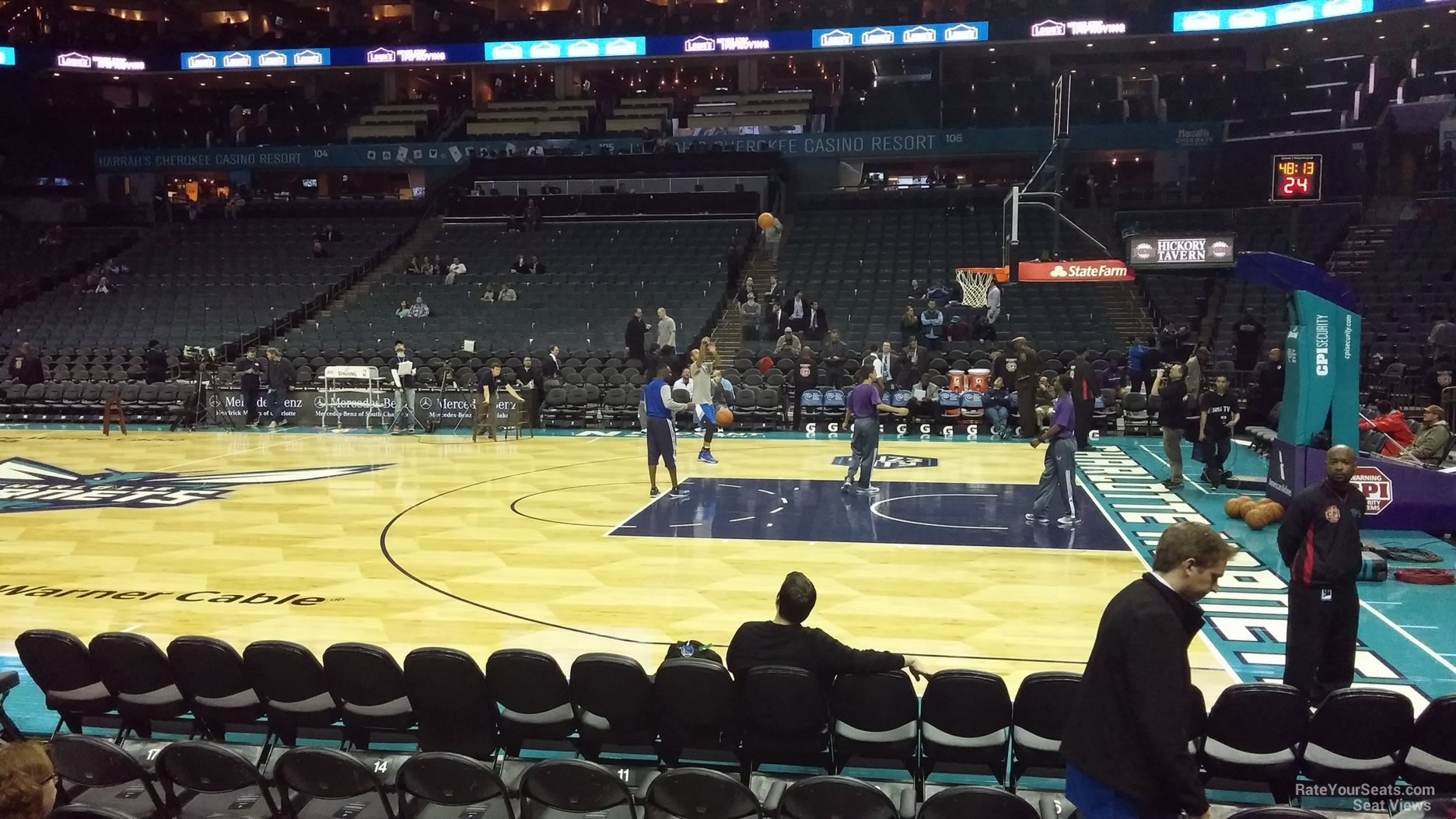 section 113, row d seat view  for basketball - spectrum center