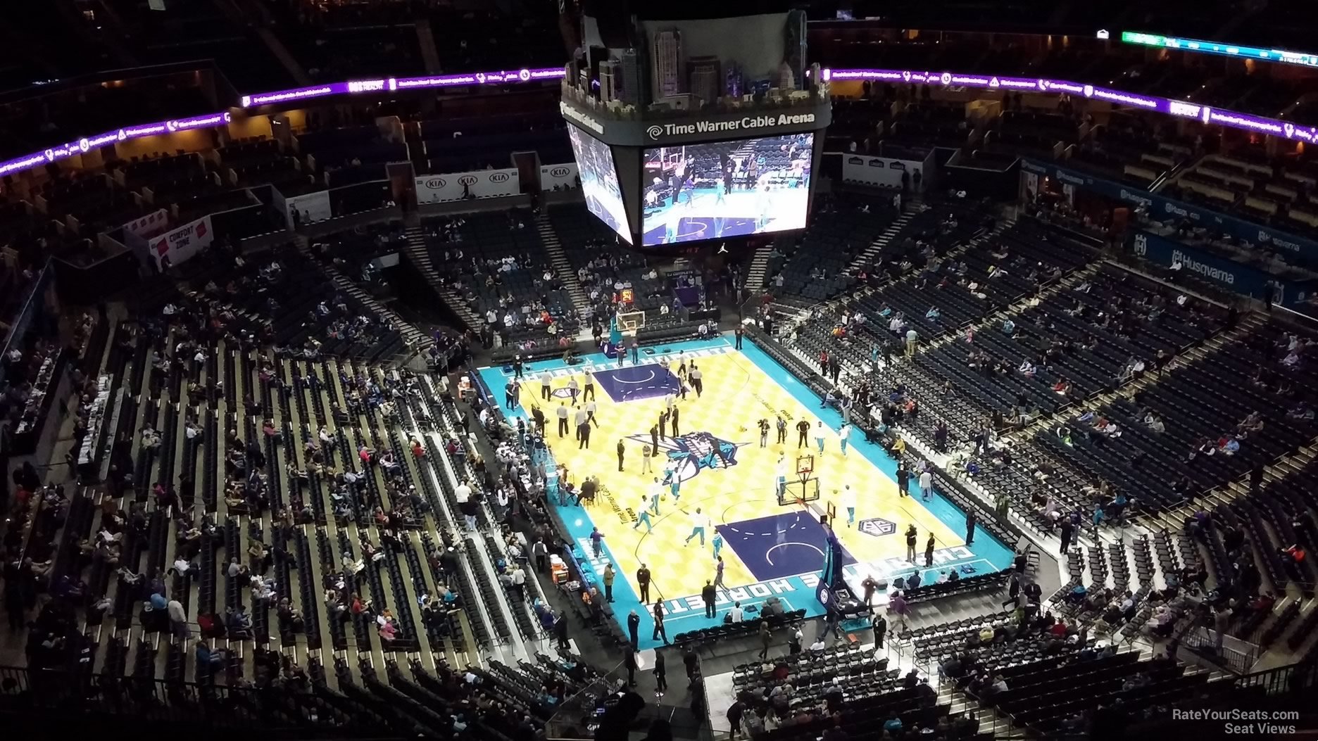 section 203, row f seat view  for basketball - spectrum center