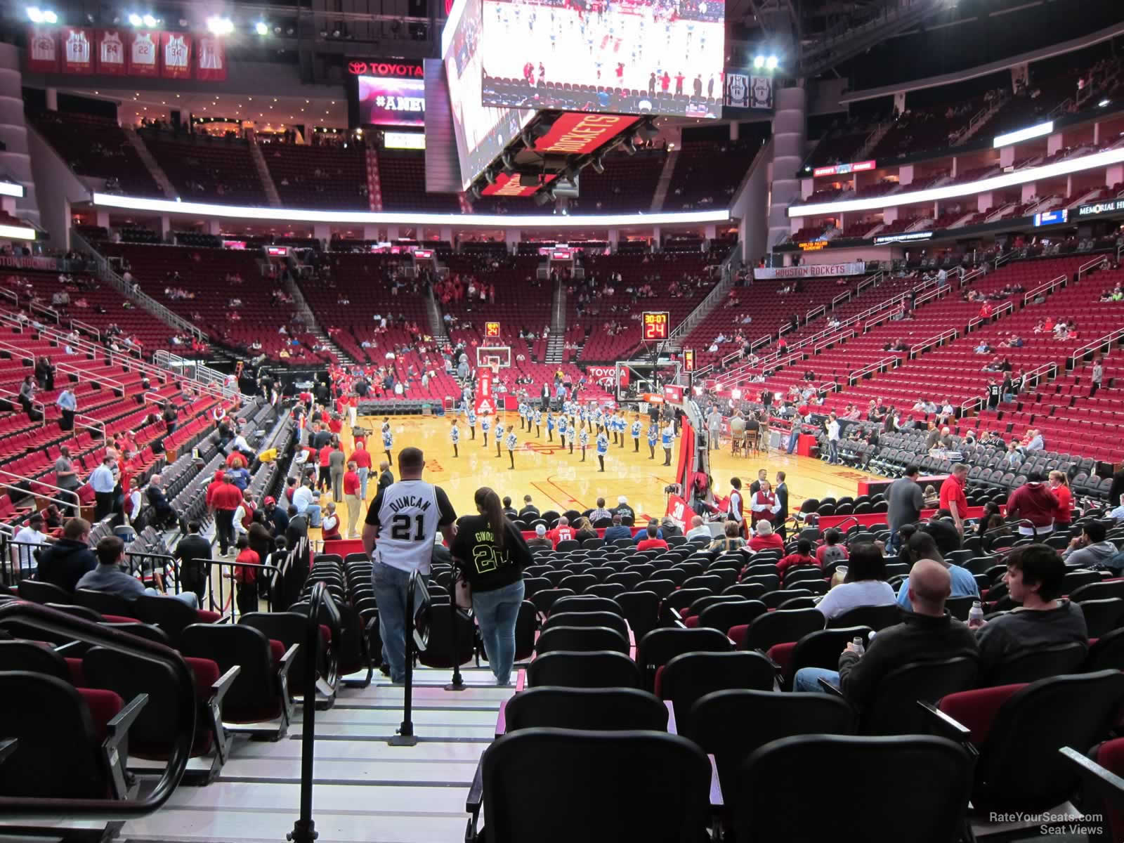 section 101, row 12 seat view  for basketball - toyota center