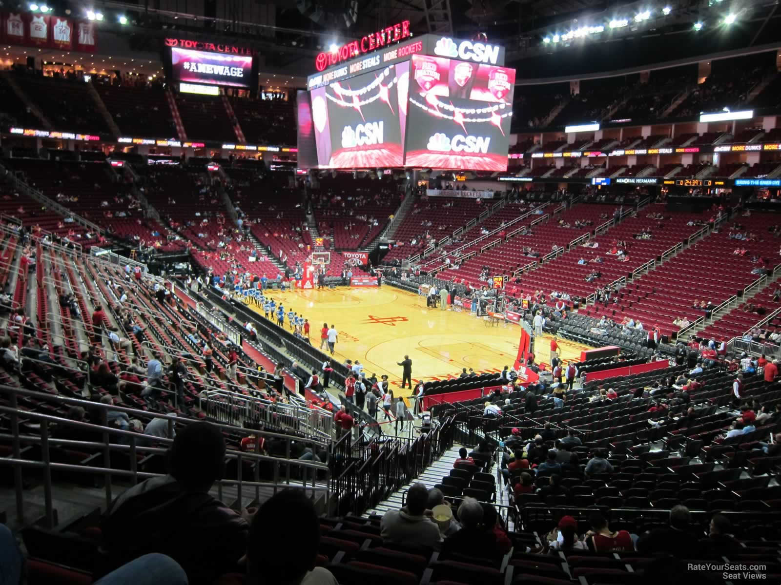 section 102, row 26 seat view  for basketball - toyota center
