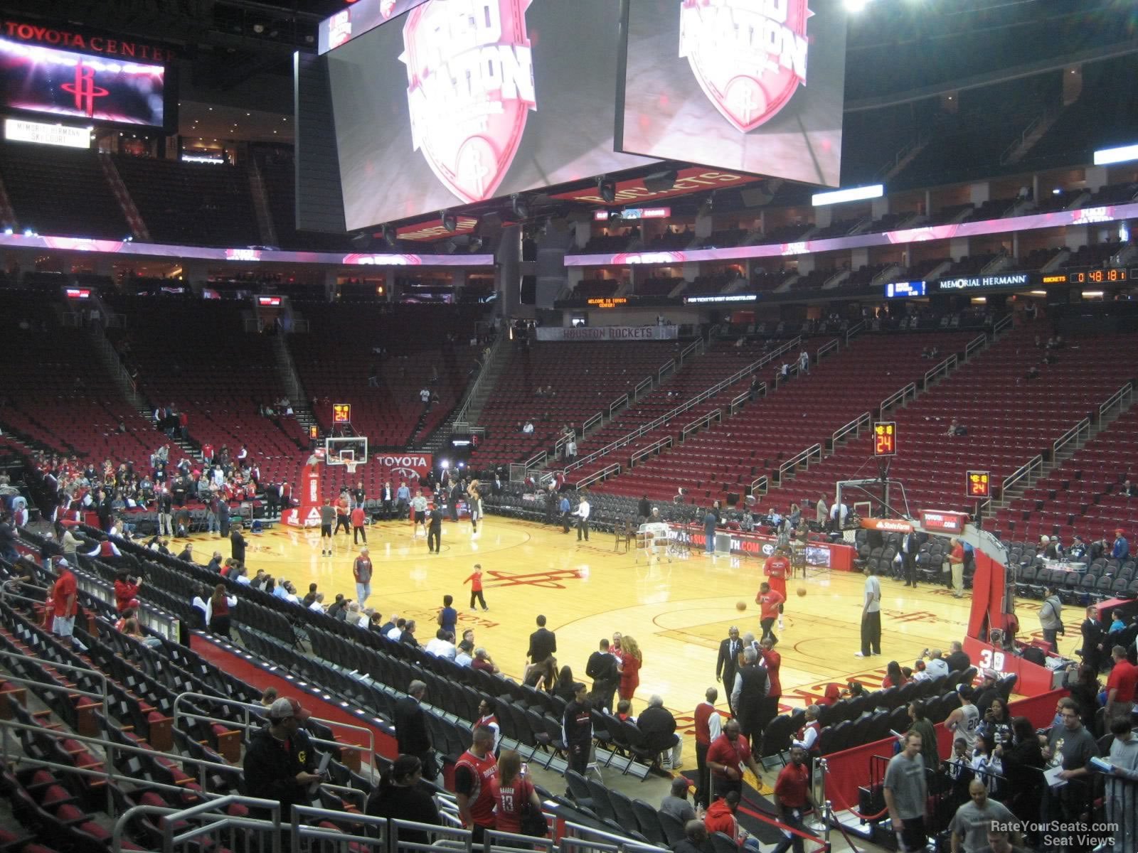 section 103, row 14 seat view  for basketball - toyota center
