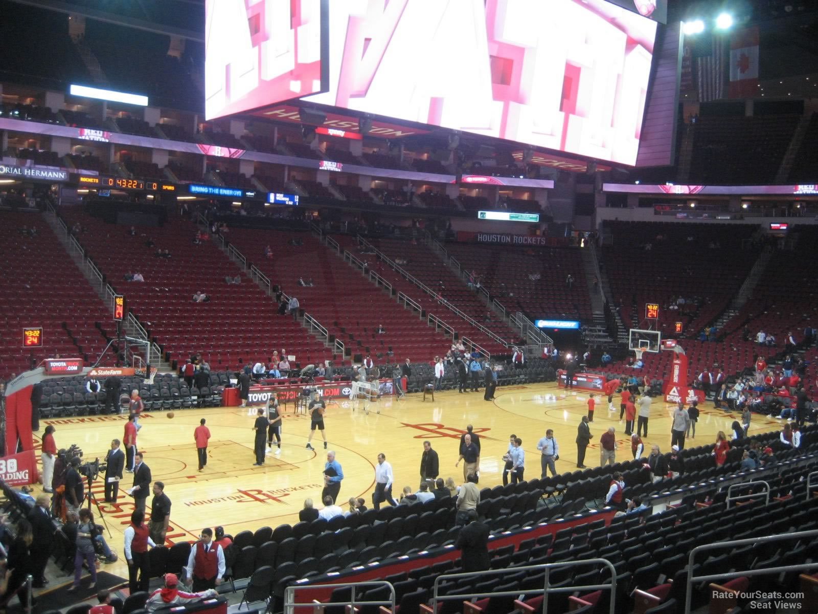 section 110, row 15 seat view  for basketball - toyota center