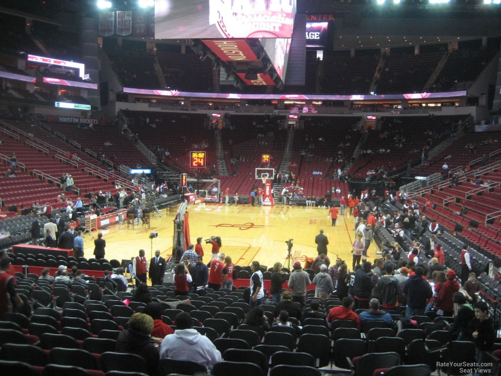 section 113, row 12 seat view  for basketball - toyota center