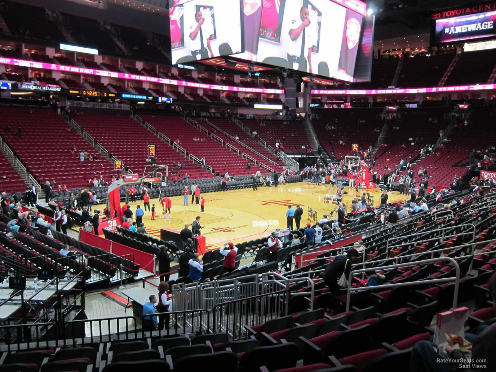 section 124, row 15 seat view  for basketball - toyota center