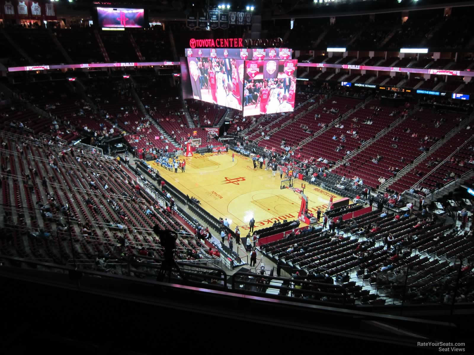 section 404, row 6 seat view  for basketball - toyota center