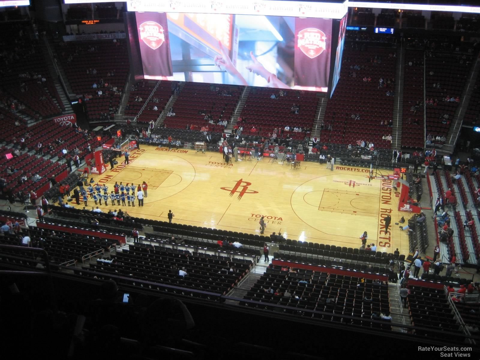 section 408, row 6 seat view  for basketball - toyota center