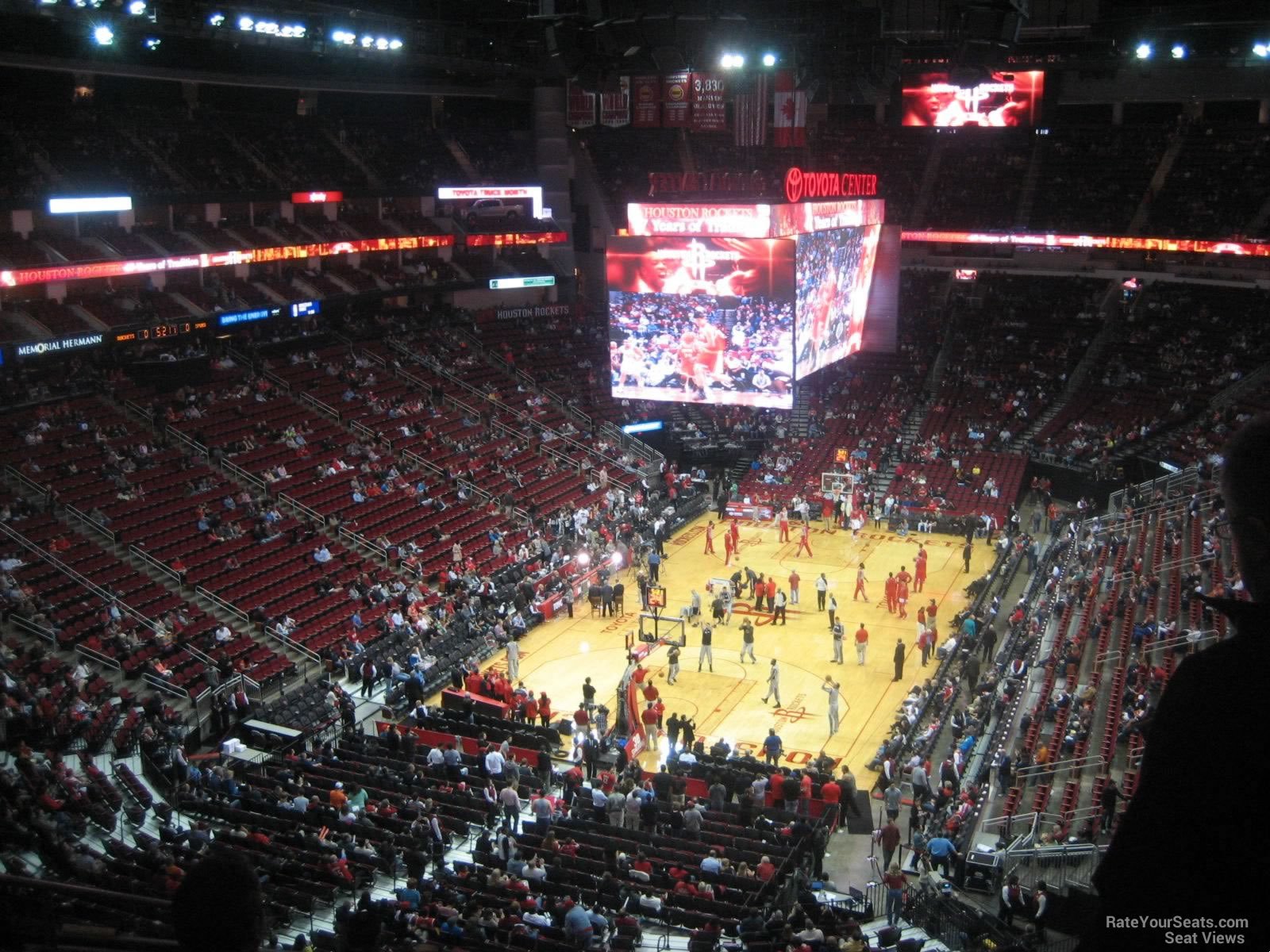 section 416, row 8 seat view  for basketball - toyota center