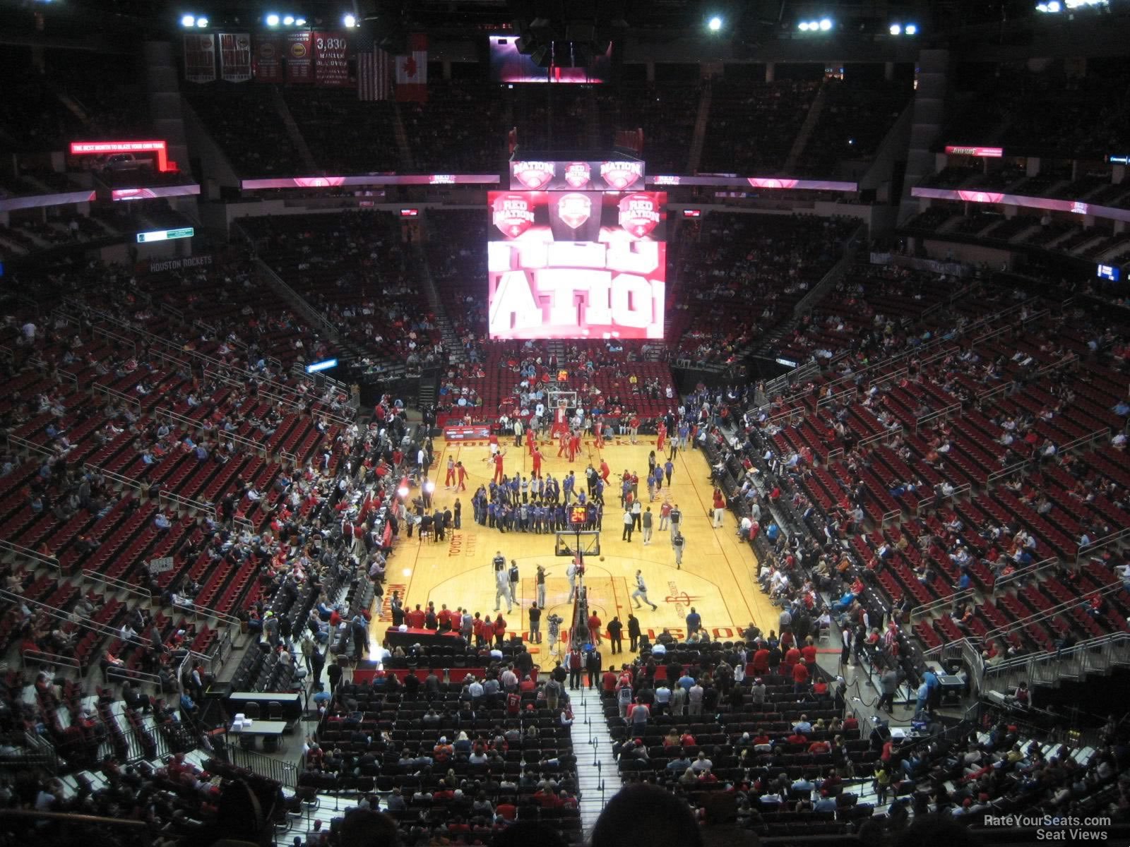 section 418, row 10 seat view  for basketball - toyota center