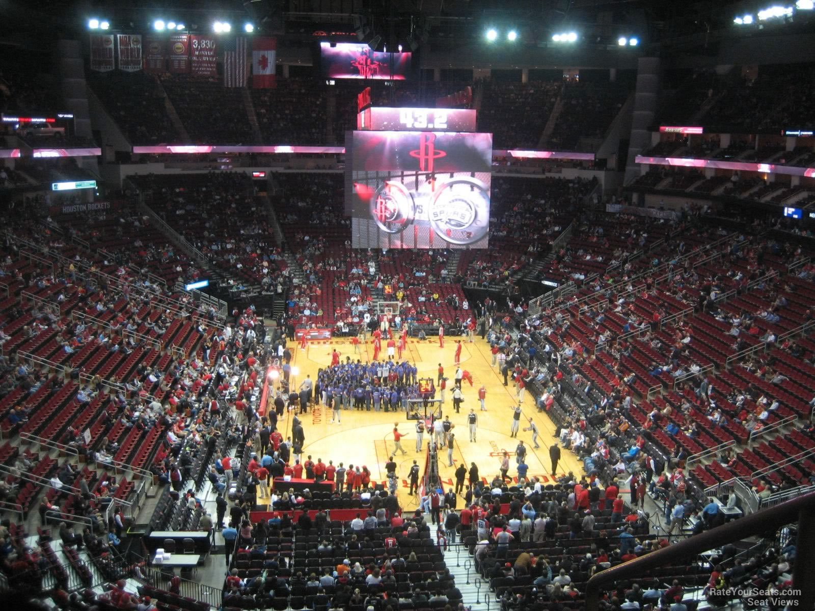 section 419, row 5 seat view  for basketball - toyota center
