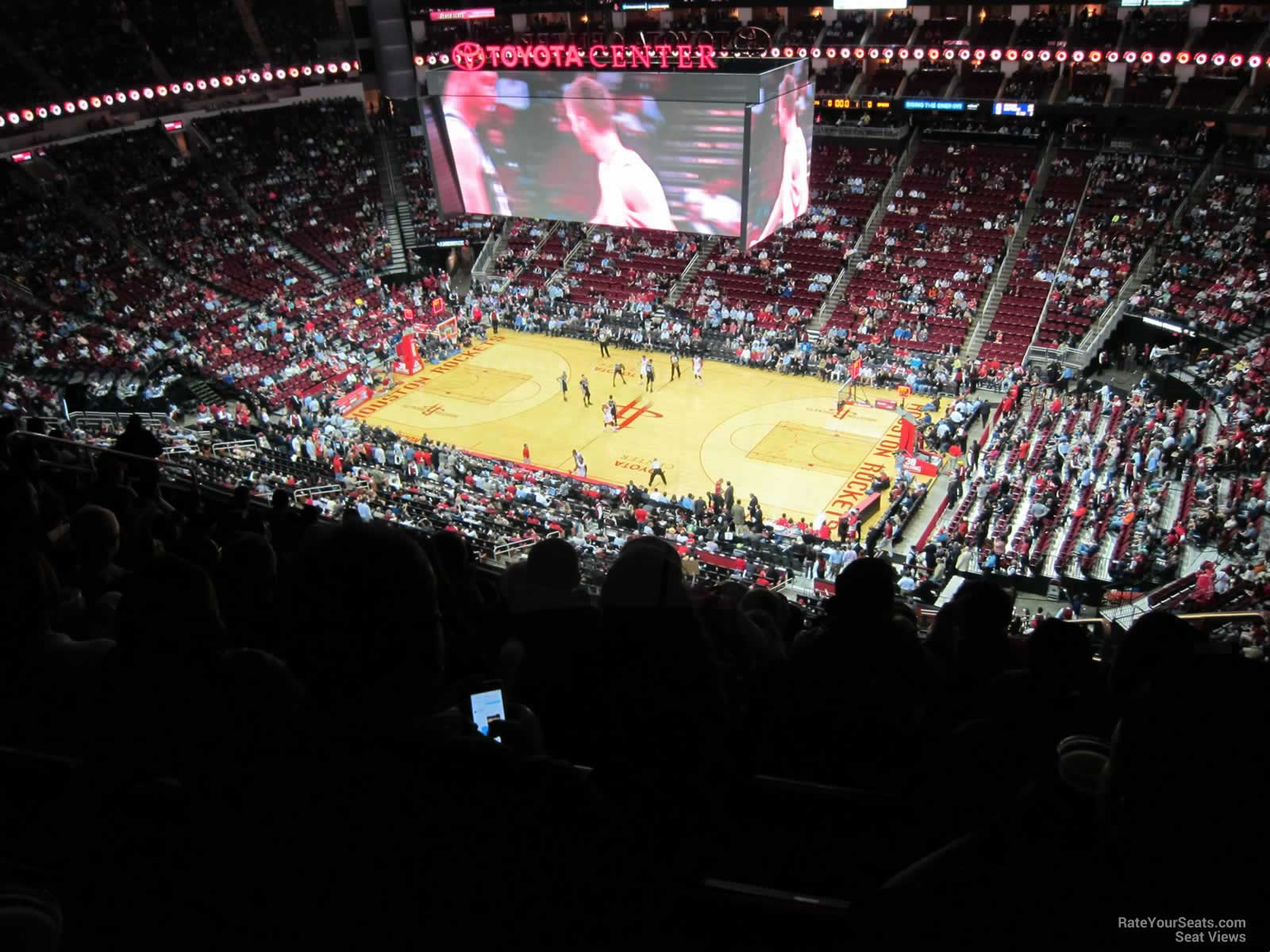 section 424, row 10 seat view  for basketball - toyota center