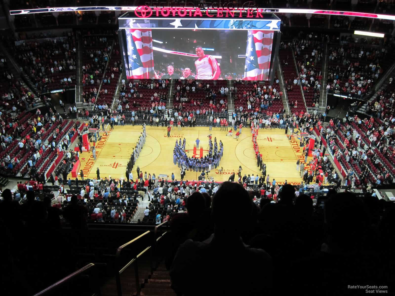 section 426, row 10 seat view  for basketball - toyota center