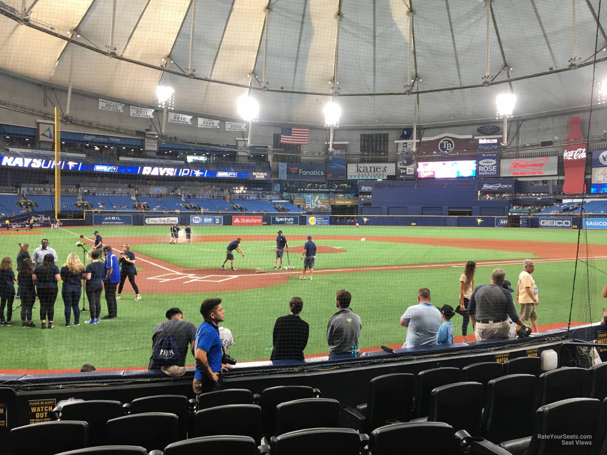 home plate club 104, row j seat view  for baseball - tropicana field